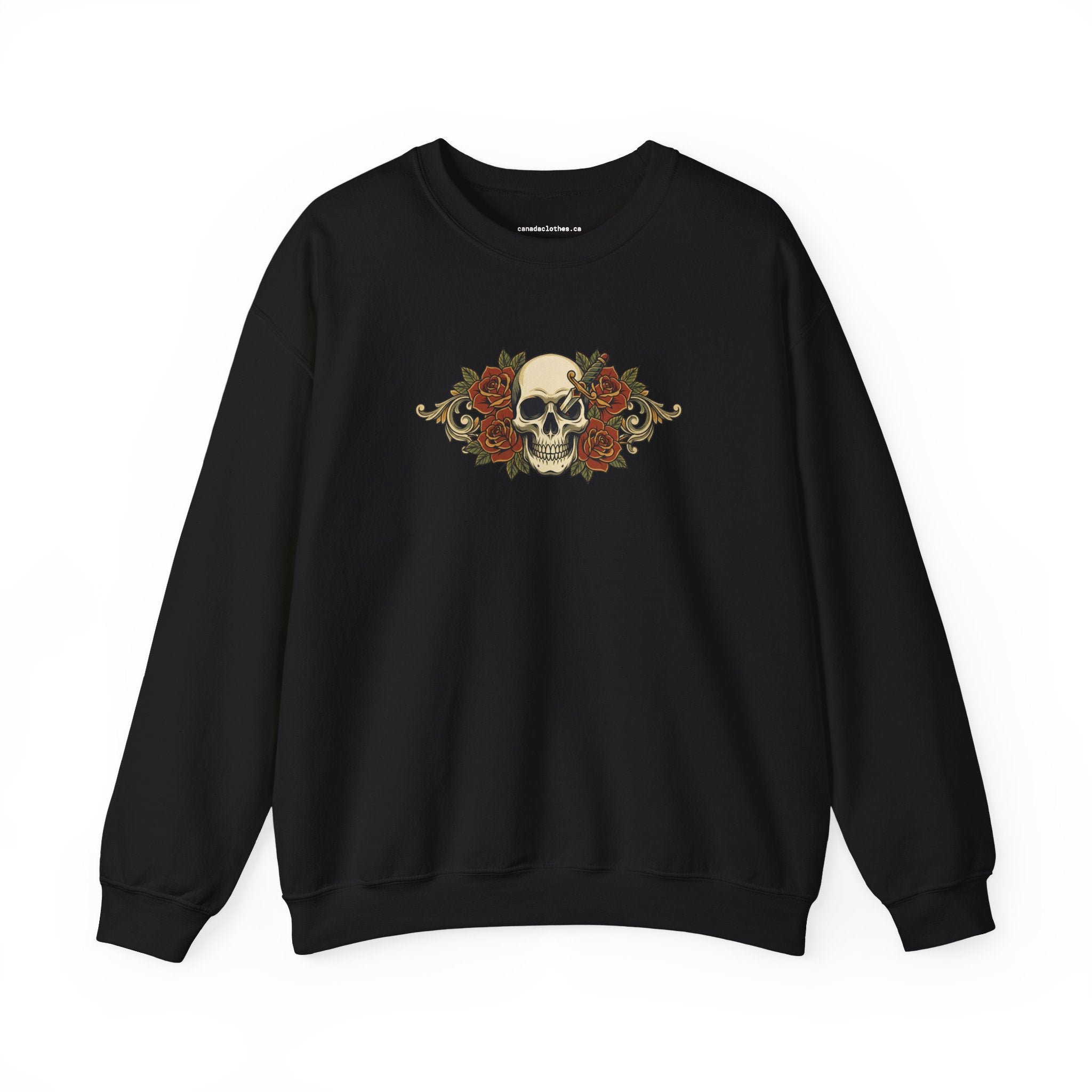Skull and Roses - Vintage Graphic Sweatshirt - {{variant_option}} - Sweatshirt - canadaclothes.ca