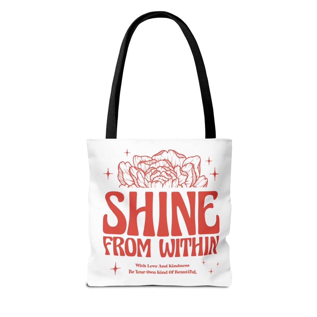 Shine From Within - Vintage Graphic Tote Bag (White) - {{variant_option}} - Bags - canadaclothes.ca