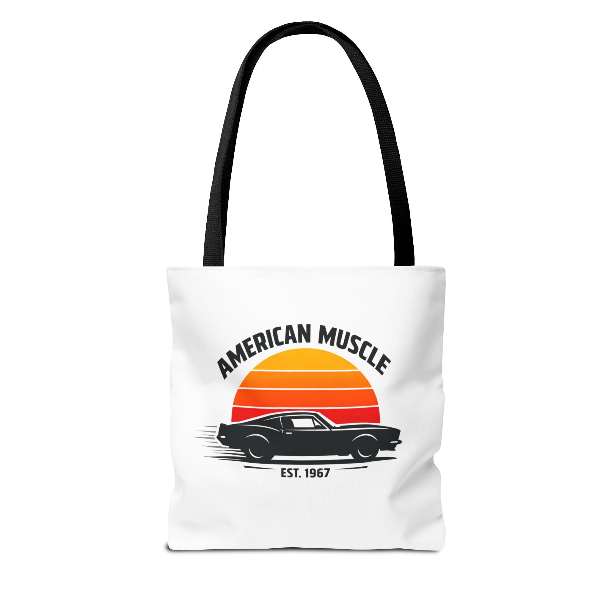 American Muscle Car - Vintage Graphic Tote Bag (White) - {{variant_option}} - Bags - canadaclothes.ca