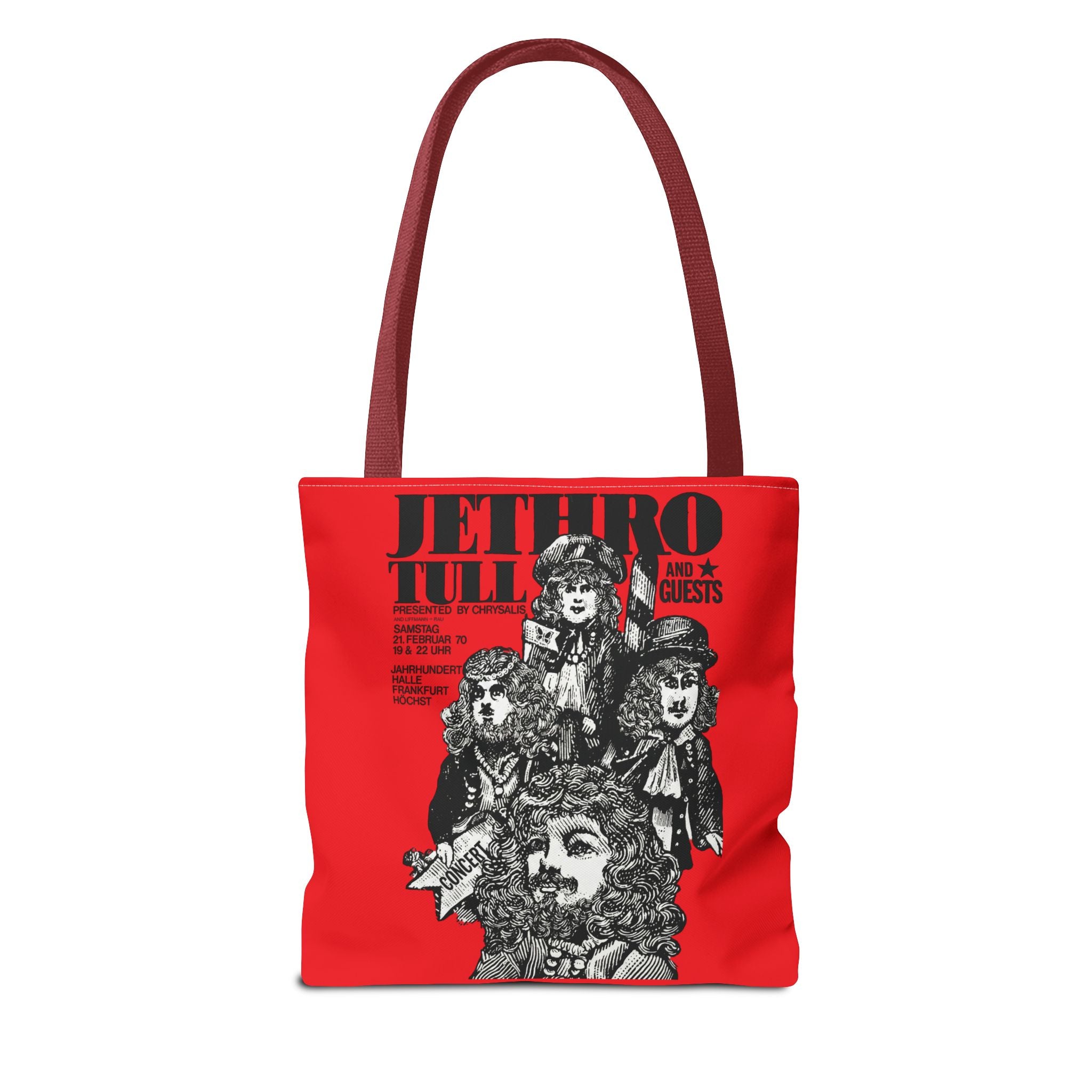 Jethro Tull - Vintage Graphic Tote Bag (Red) - {{variant_option}} - Bags - canadaclothes.ca