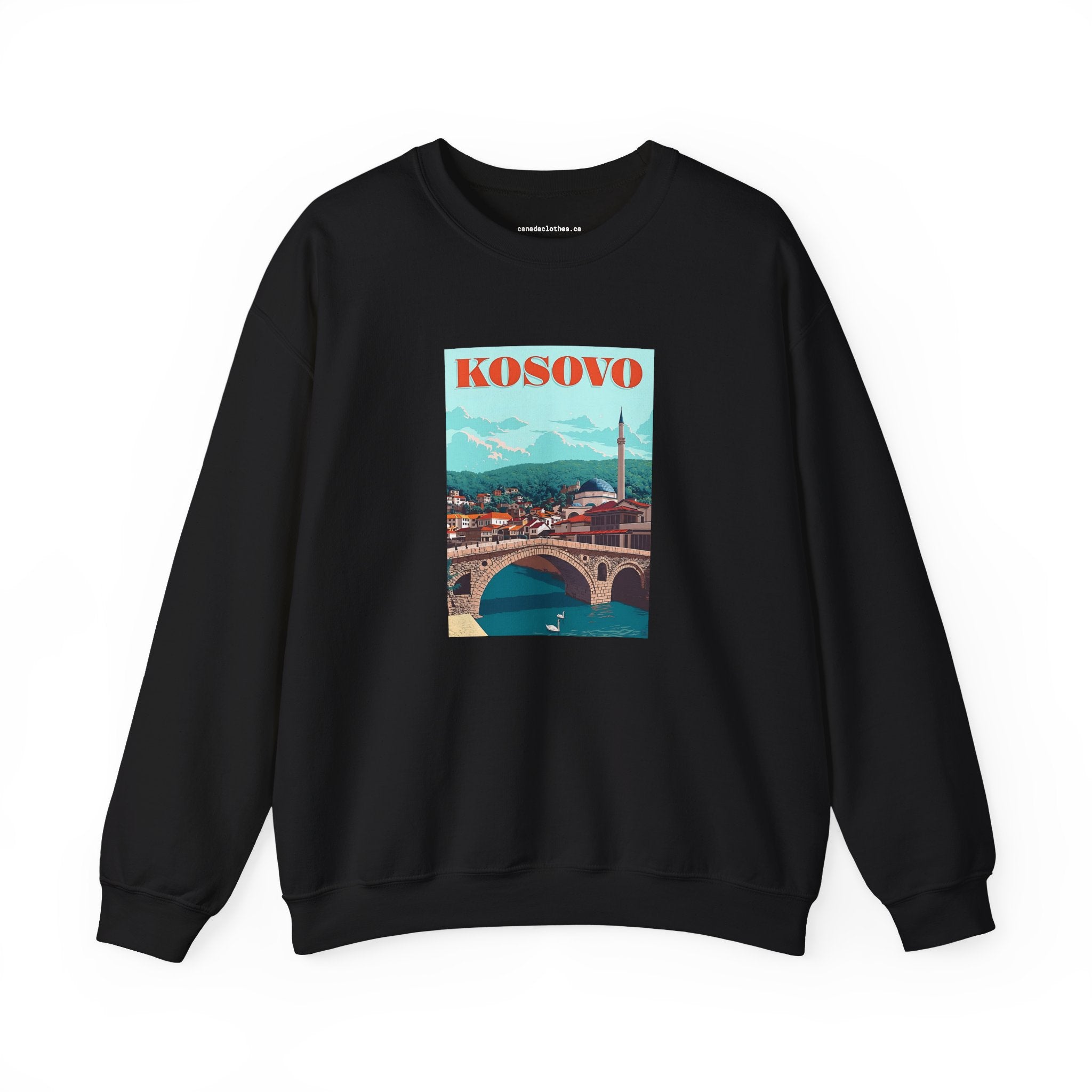 Kosovo Travel Poster - Vintage Graphic Sweater - {{variant_option}} - Sweatshirt - canadaclothes.ca