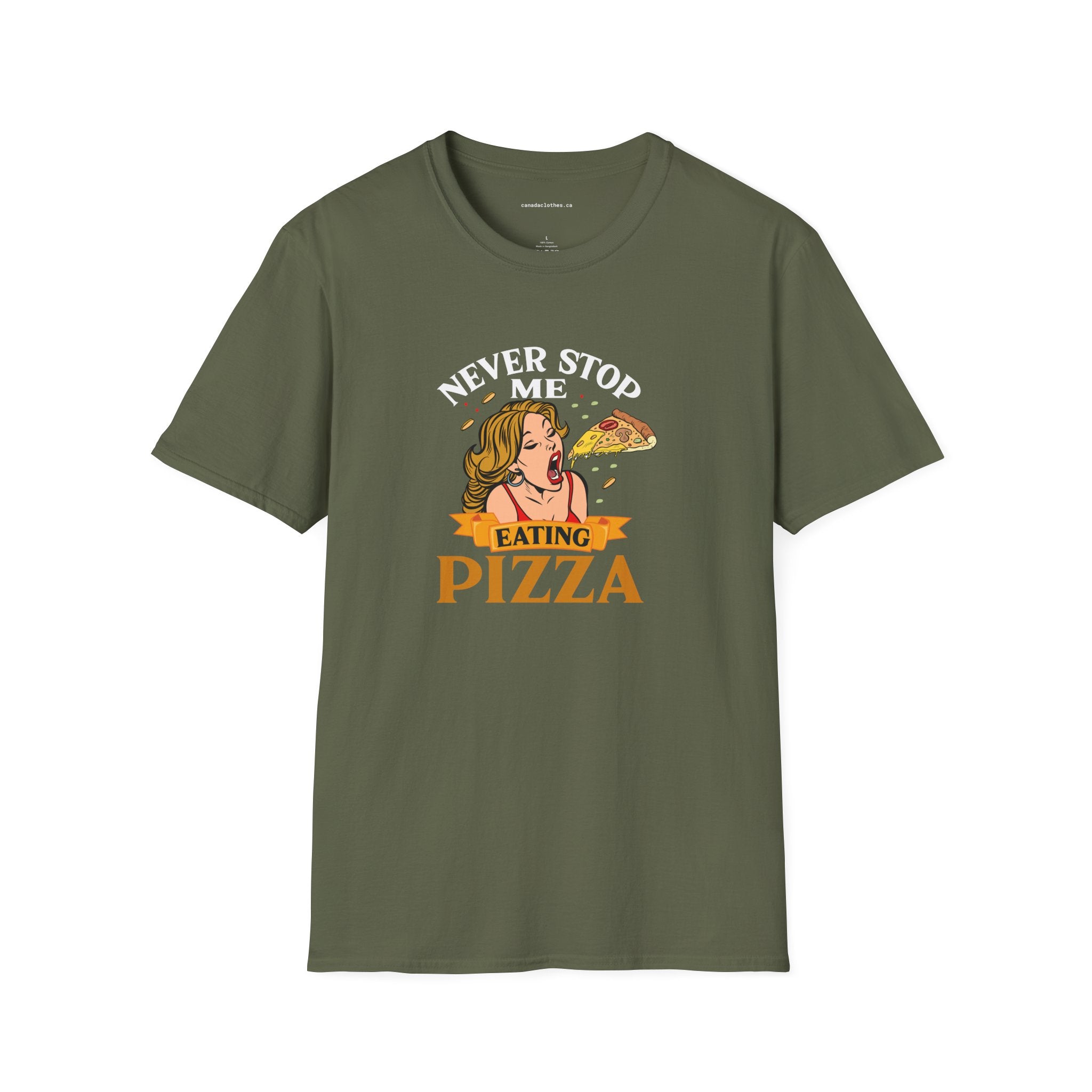Never Stop Me Eating Pizza - Funny Graphic T-Shirt - {{variant_option}} - T-Shirt - canadaclothes.ca