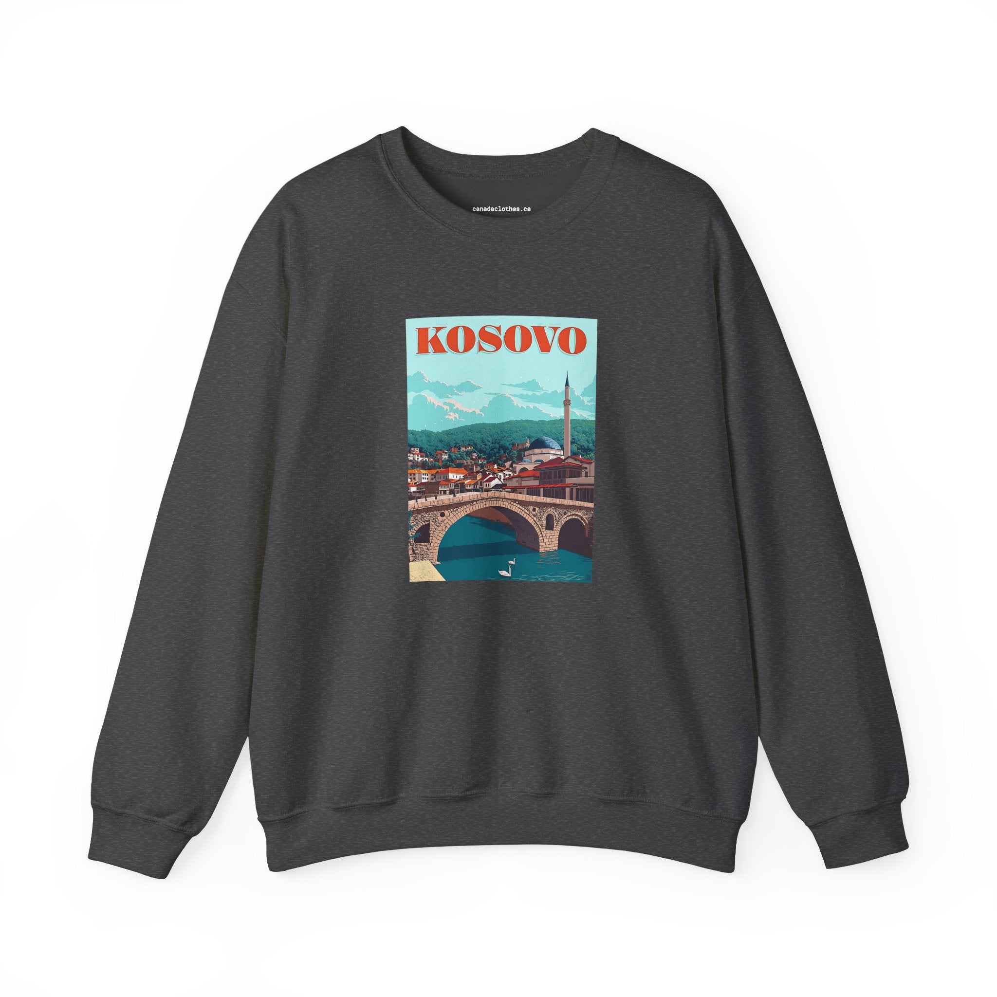 Kosovo Travel Poster - Vintage Graphic Sweater - {{variant_option}} - Sweatshirt - canadaclothes.ca