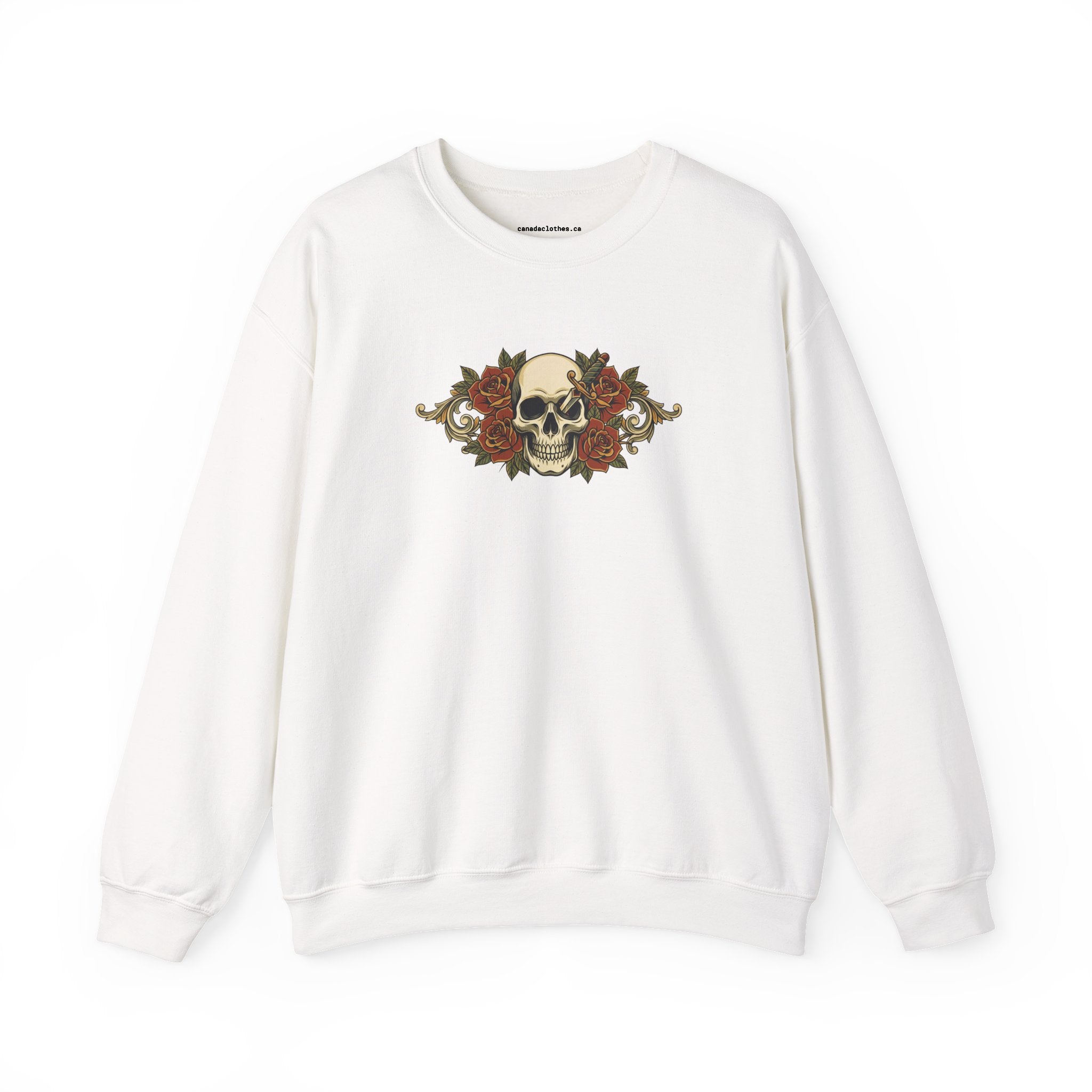 Skull and Roses - Vintage Graphic Sweatshirt - {{variant_option}} - Sweatshirt - canadaclothes.ca