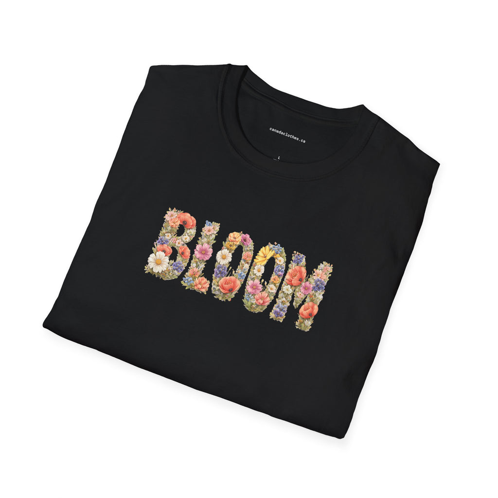 Bloom Spring Flower Text - Vintage Graphic T-Shirt - {{variant_option}} - T-Shirt - canadaclothes.ca