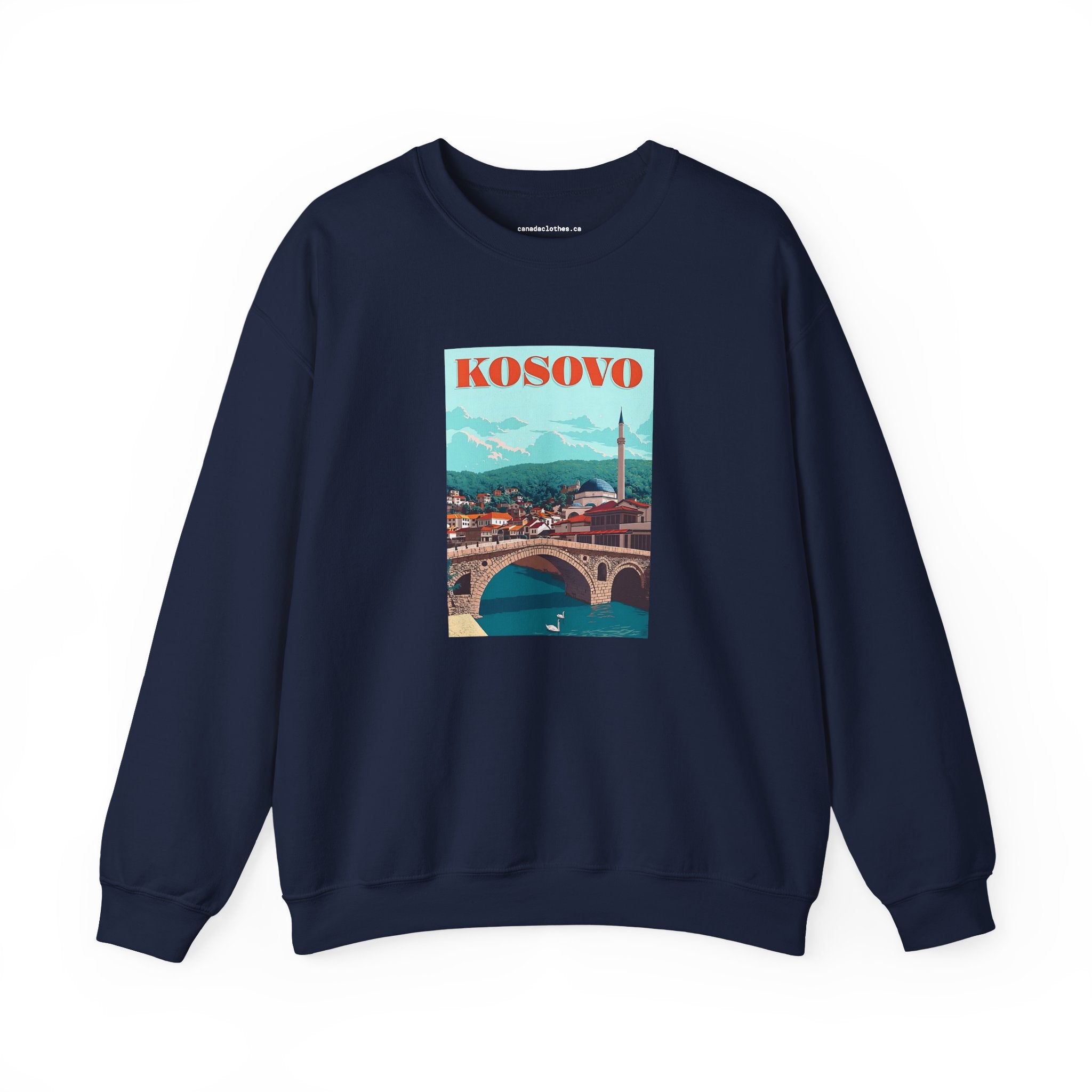 Kosovo Travel Poster - Vintage Graphic Sweater - {{variant_option}} - Sweatshirt - canadaclothes.ca