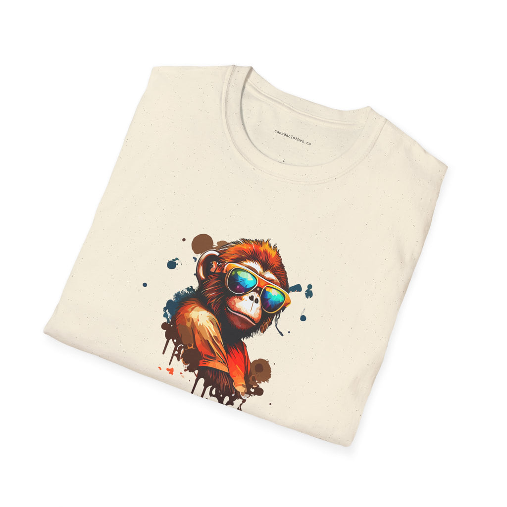 Monkey Wearing Sunglasses - Funny Graphic T-Shirt - {{variant_option}} - T-Shirt - canadaclothes.ca