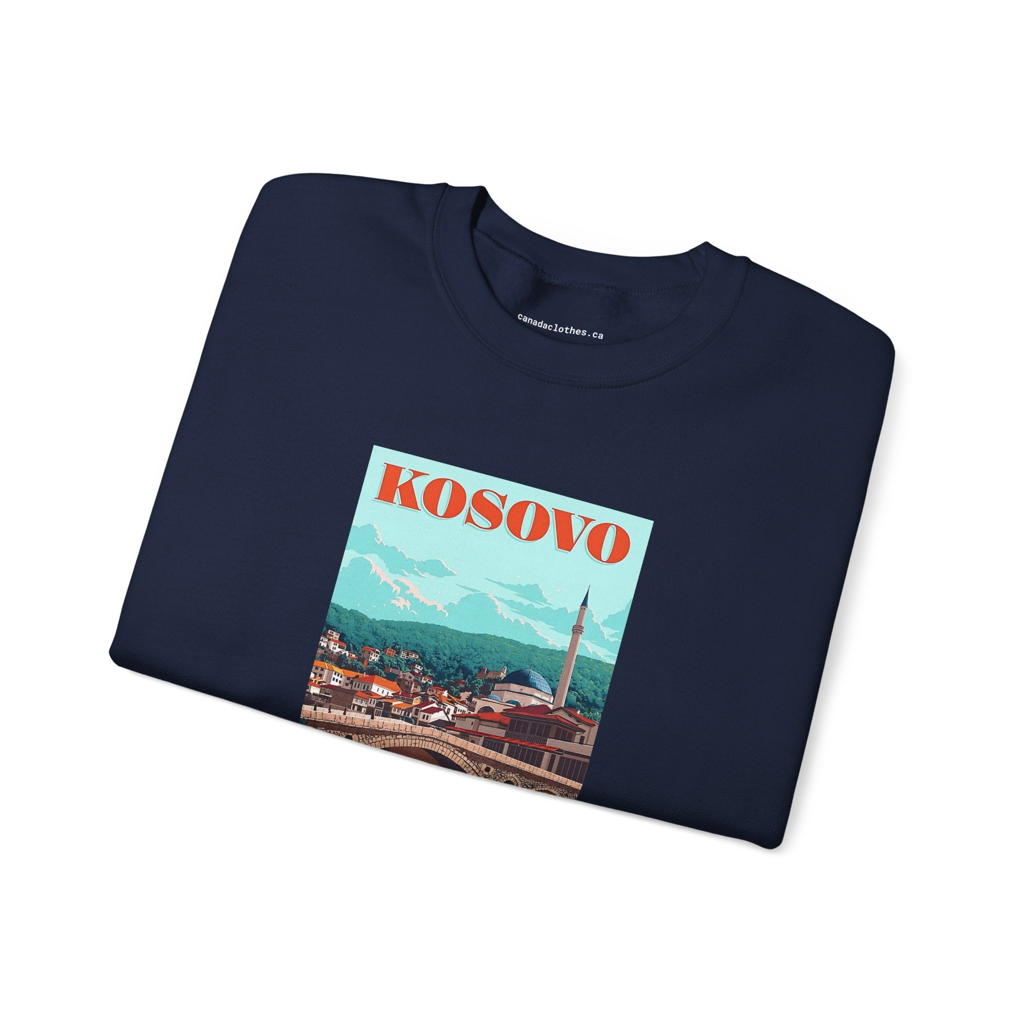 Kosovo Travel Poster - Vintage Graphic Sweater - {{variant_option}} - Sweatshirt - canadaclothes.ca