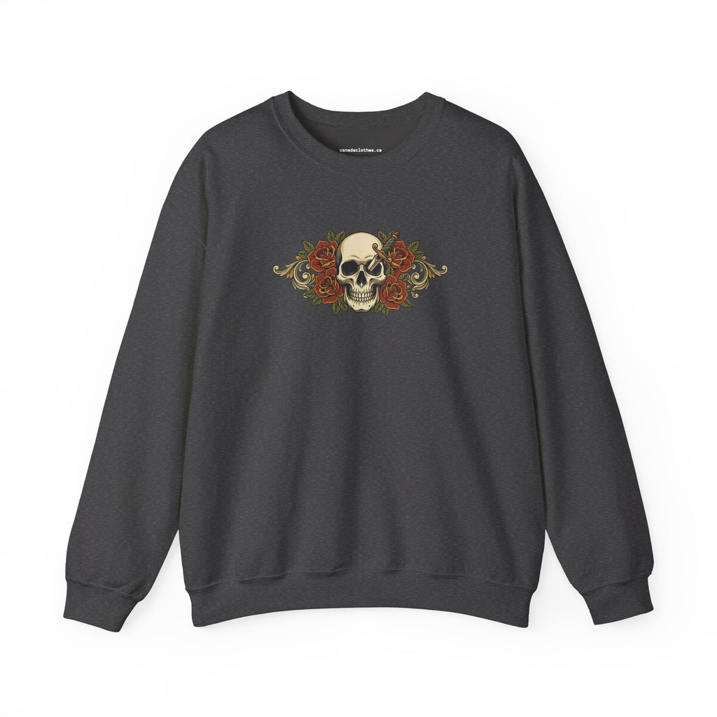 Skull and Roses - Vintage Graphic Sweatshirt - {{variant_option}} - Sweatshirt - canadaclothes.ca