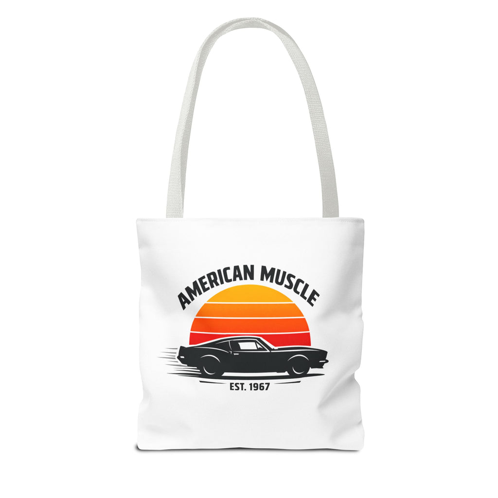 American Muscle Car - Vintage Graphic Tote Bag (White) - {{variant_option}} - Bags - canadaclothes.ca