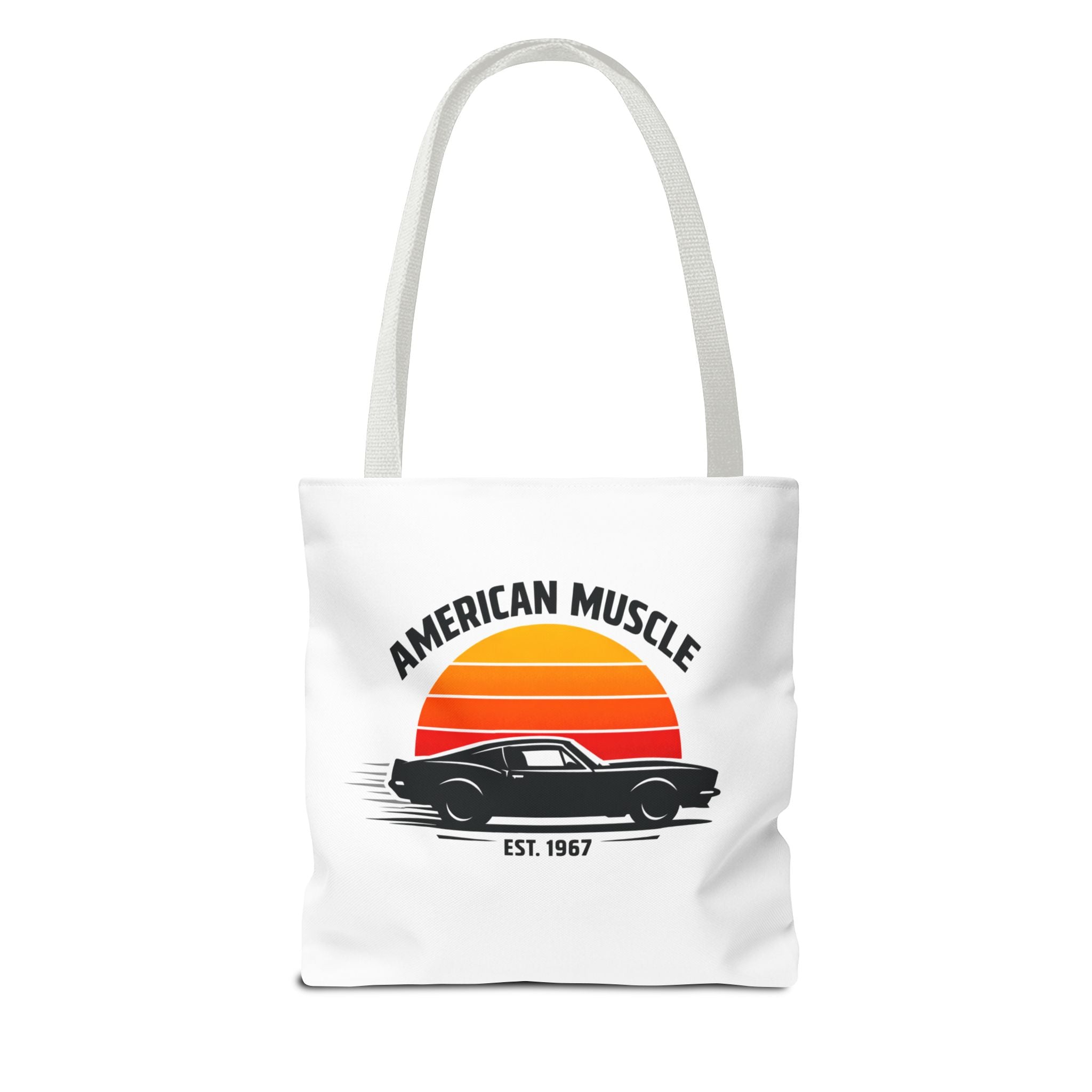 American Muscle Car - Vintage Graphic Tote Bag (White) - {{variant_option}} - Bags - canadaclothes.ca