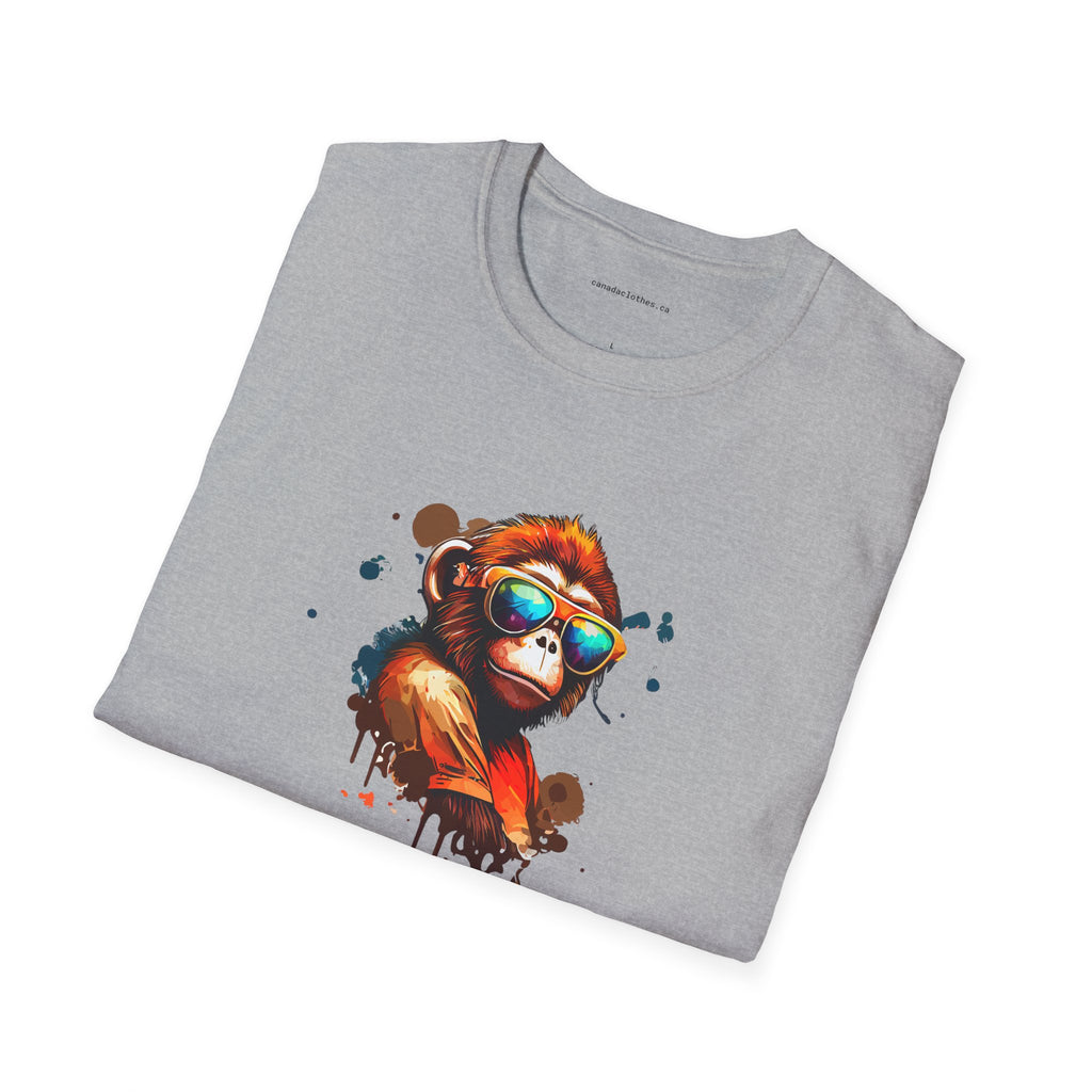 Monkey Wearing Sunglasses - Funny Graphic T-Shirt - {{variant_option}} - T-Shirt - canadaclothes.ca