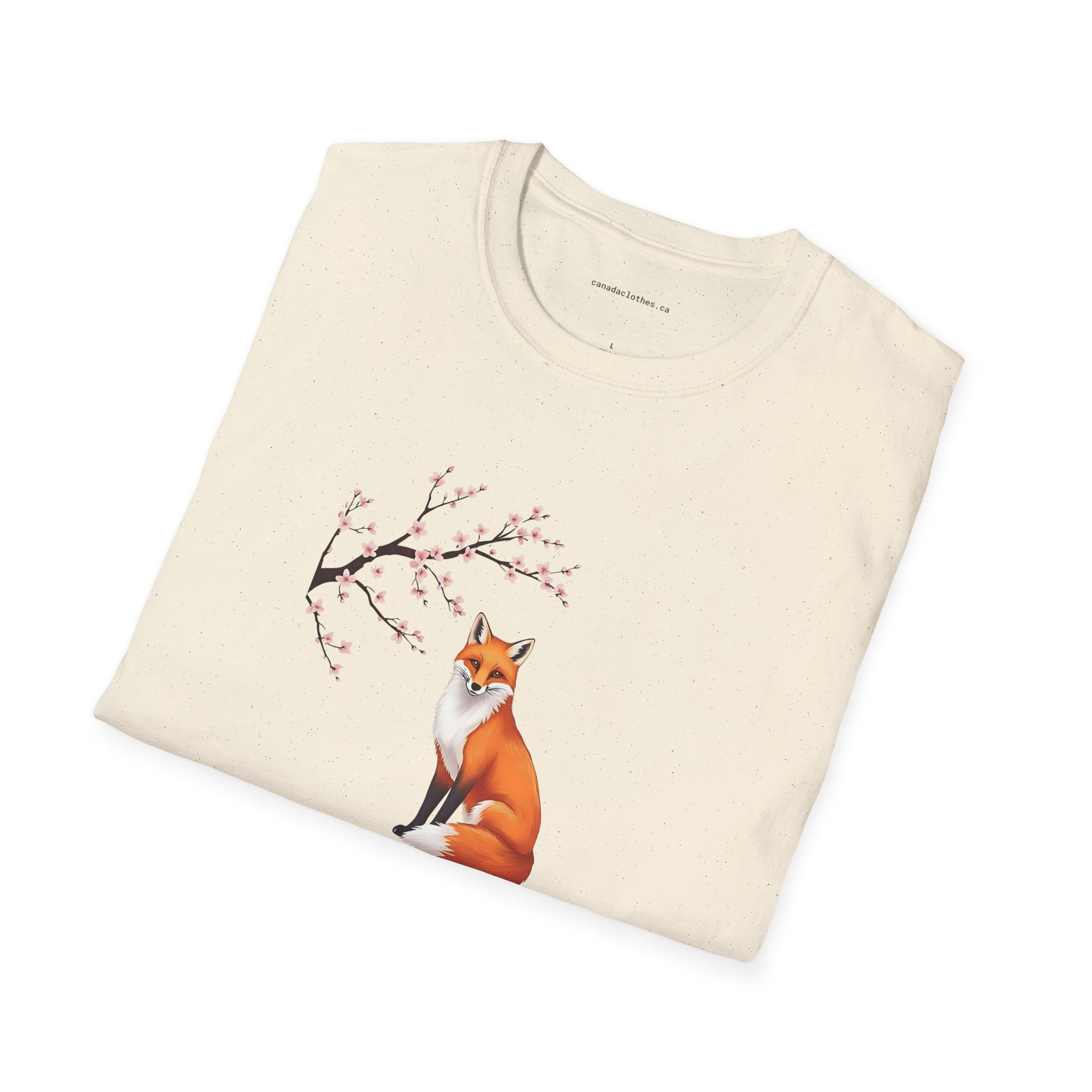 Cherry Blossom Fox - T-Shirt - {{variant_option}} - T-Shirt - canadaclothes.ca