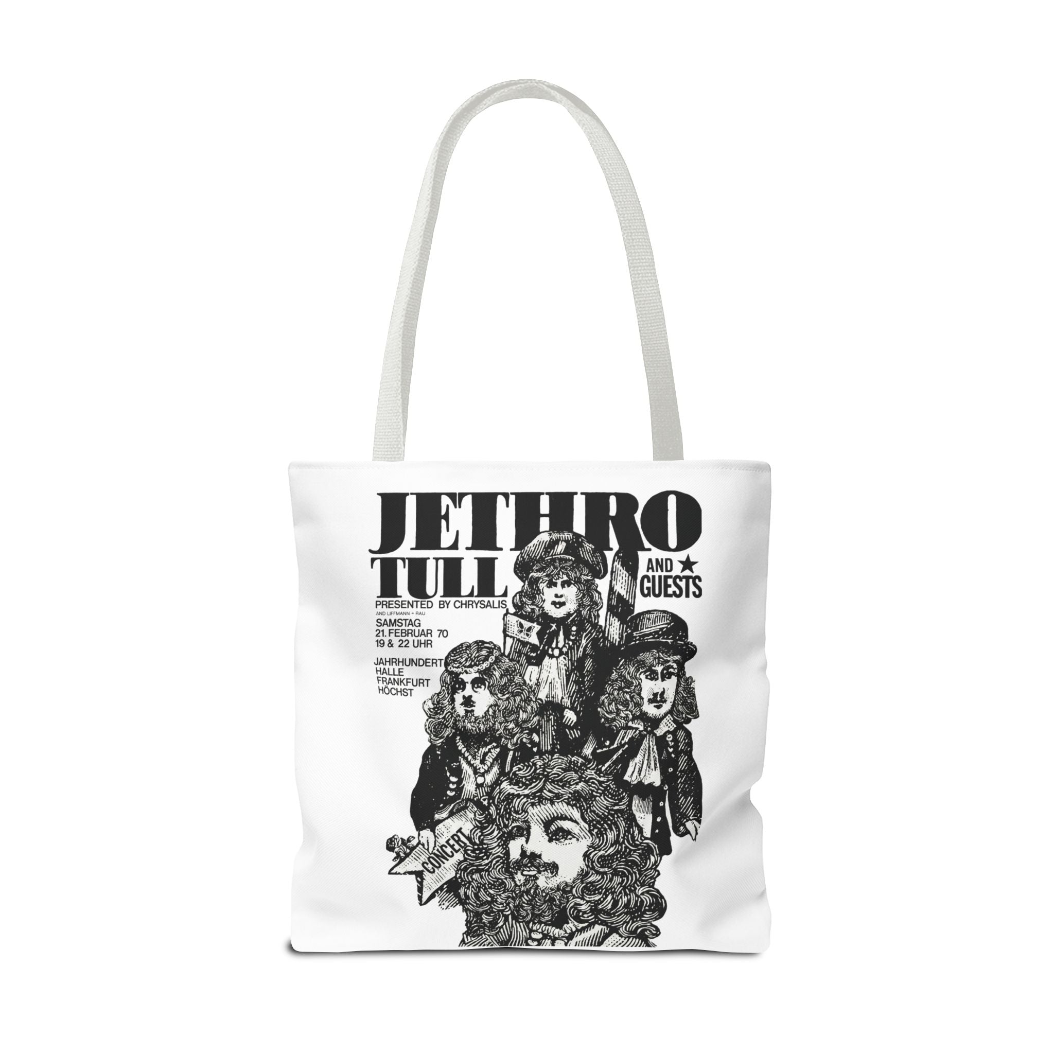 Jethro Tull - Vintage Graphic Tote Bag (White) - {{variant_option}} - Bags - canadaclothes.ca
