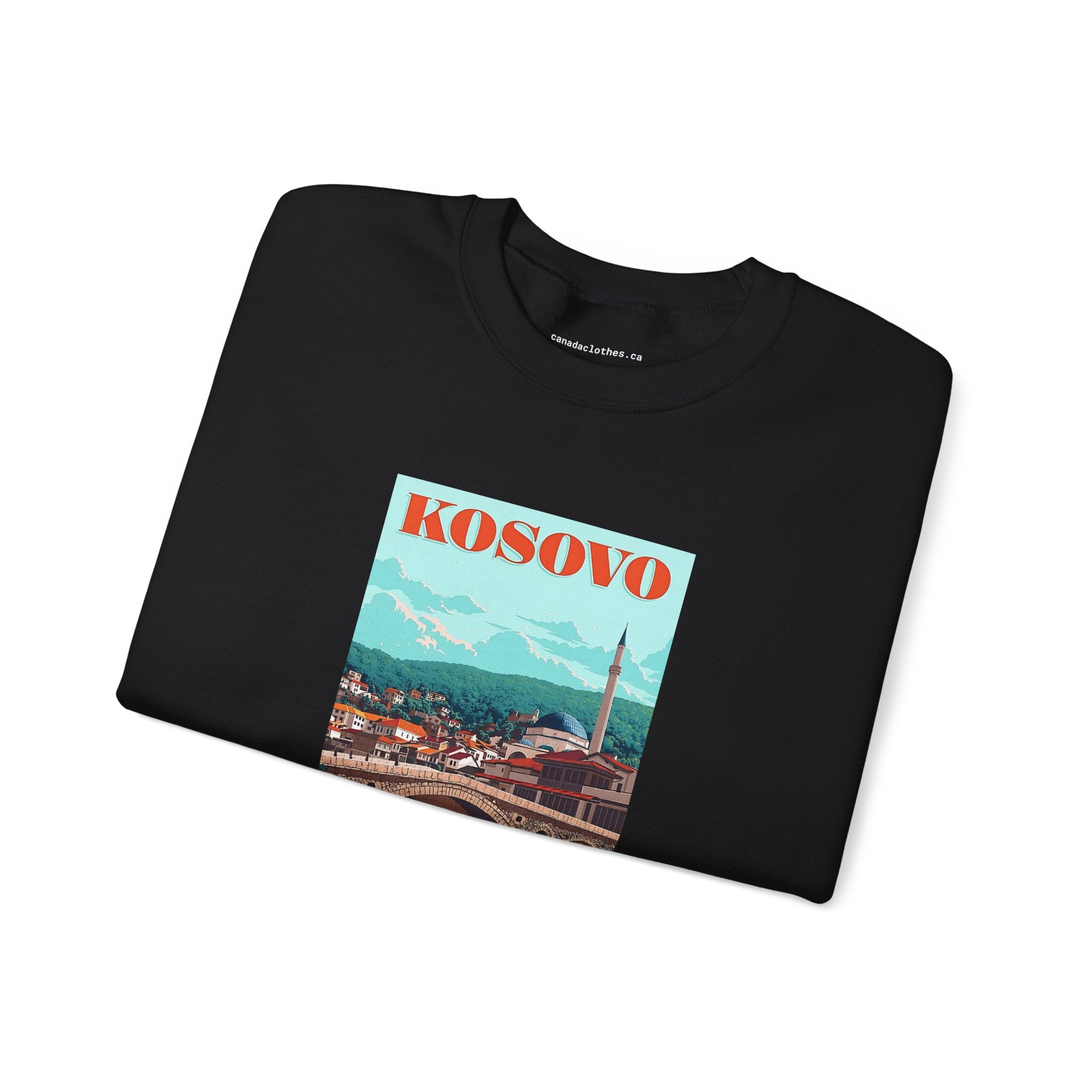 Kosovo Travel Poster - Vintage Graphic Sweater - {{variant_option}} - Sweatshirt - canadaclothes.ca