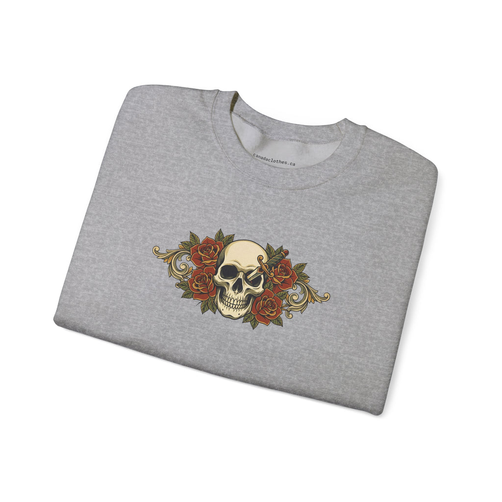 Skull and Roses - Vintage Graphic Sweatshirt - {{variant_option}} - Sweatshirt - canadaclothes.ca