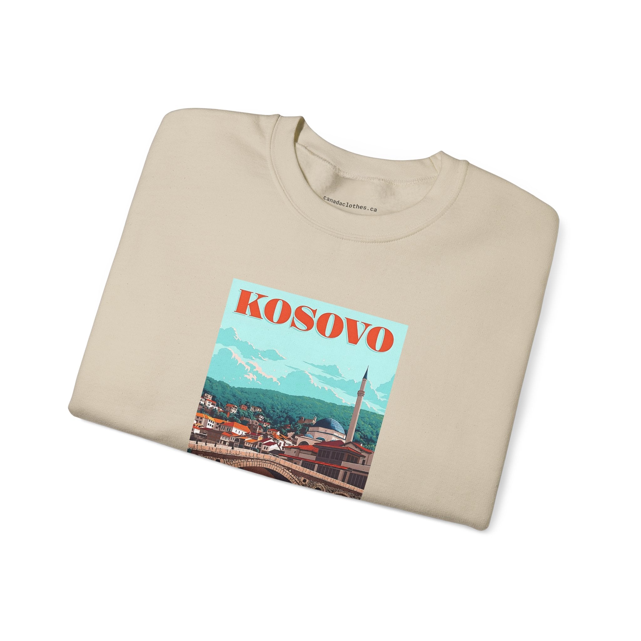 Kosovo Travel Poster - Vintage Graphic Sweater - {{variant_option}} - Sweatshirt - canadaclothes.ca