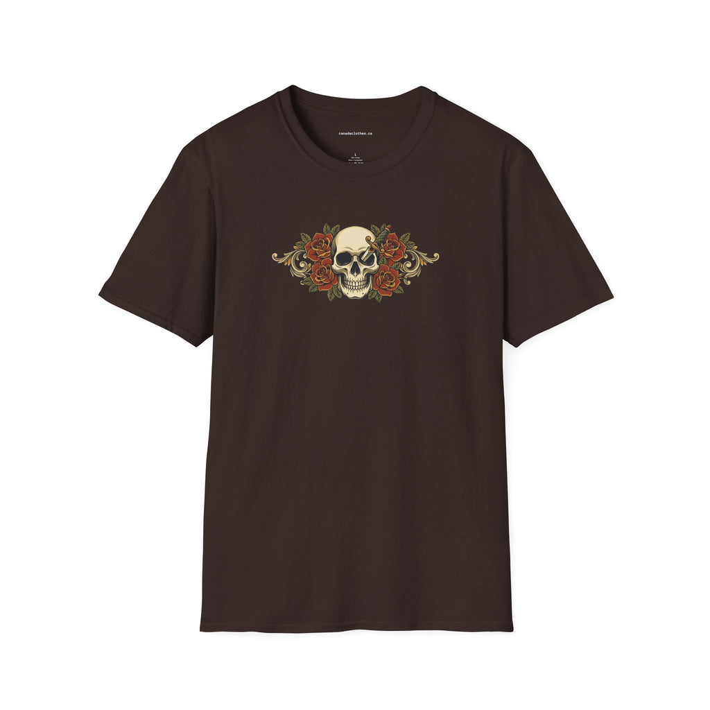 Skull and Roses - Vintage Graphic T-Shirt - {{variant_option}} - T-Shirt - canadaclothes.ca