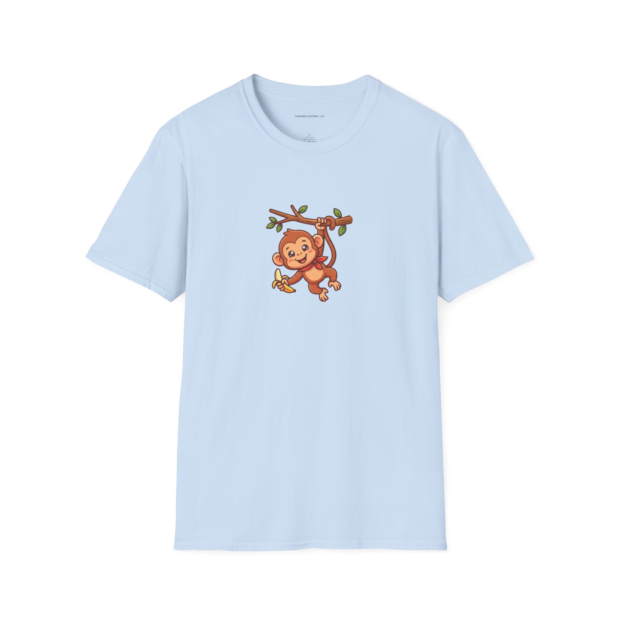 Happy Monkey - Cute Graphic T-Shirt - {{variant_option}} - T-Shirt - canadaclothes.ca