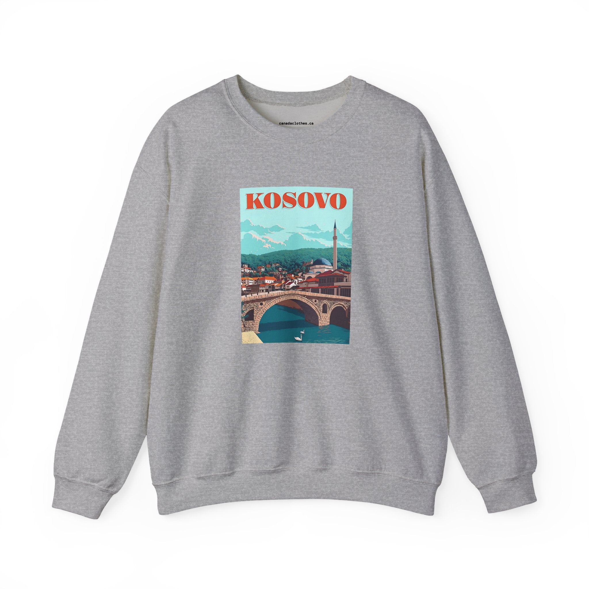 Kosovo Travel Poster - Vintage Graphic Sweater - {{variant_option}} - Sweatshirt - canadaclothes.ca
