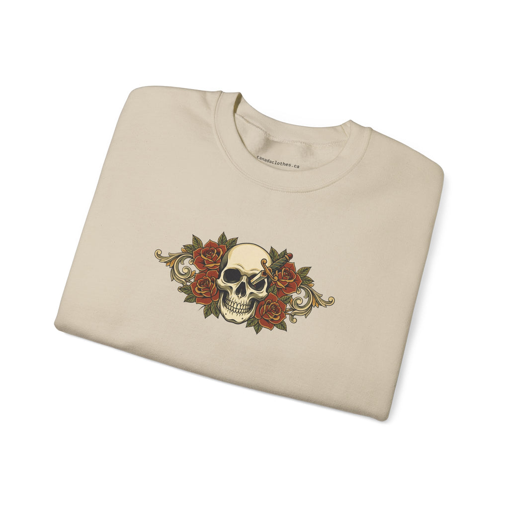 Skull and Roses - Vintage Graphic Sweatshirt - {{variant_option}} - Sweatshirt - canadaclothes.ca
