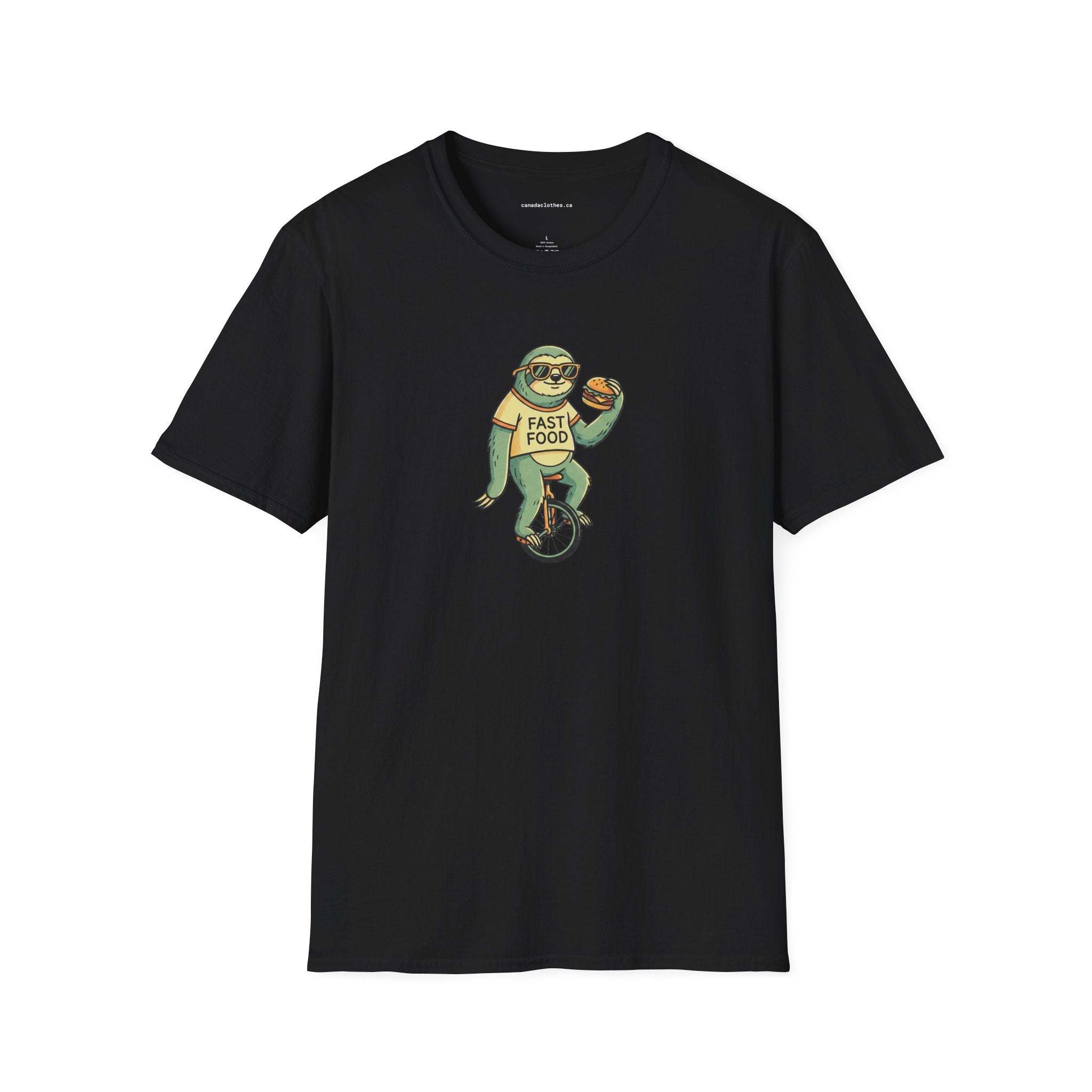 Sloth Riding Unicycle - Funny Graphic T-Shirt - {{variant_option}} - T-Shirt - canadaclothes.ca