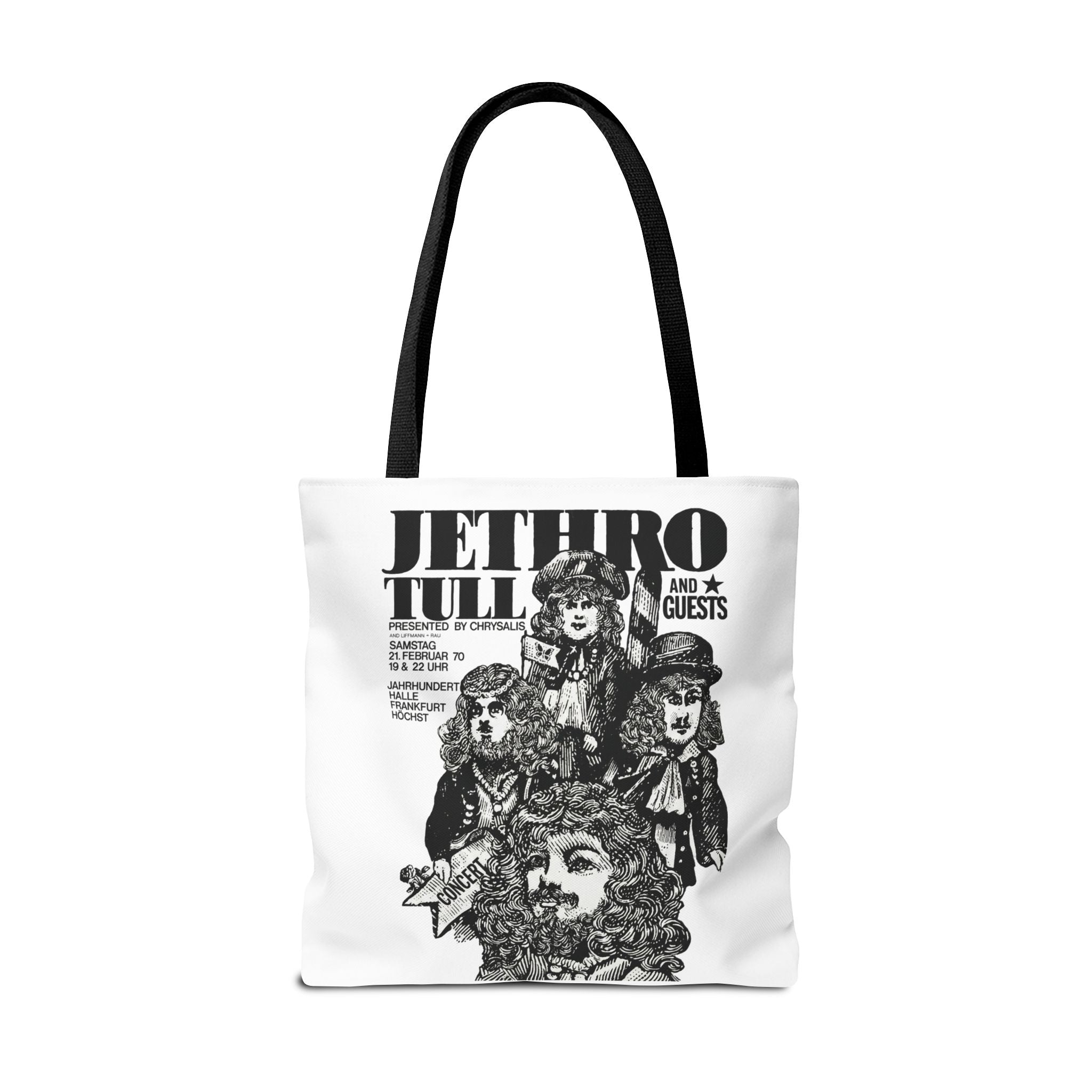 Jethro Tull - Vintage Graphic Tote Bag (White) - {{variant_option}} - Bags - canadaclothes.ca