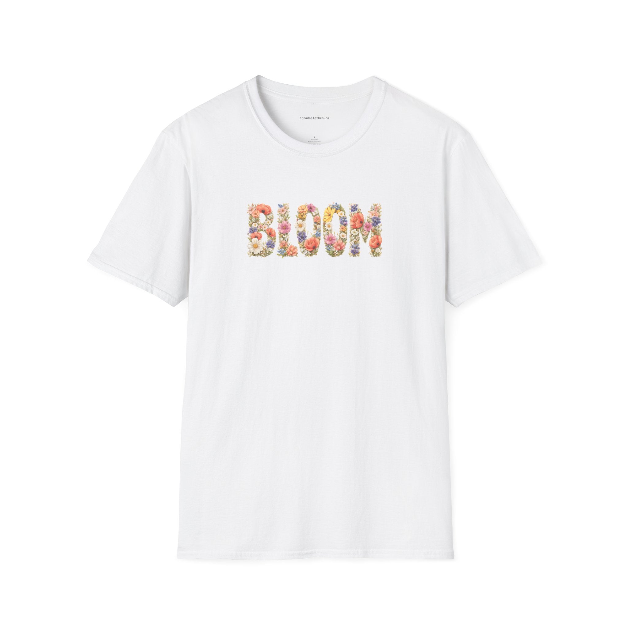 Bloom Spring Flower Text - Vintage Graphic T-Shirt - {{variant_option}} - T-Shirt - canadaclothes.ca