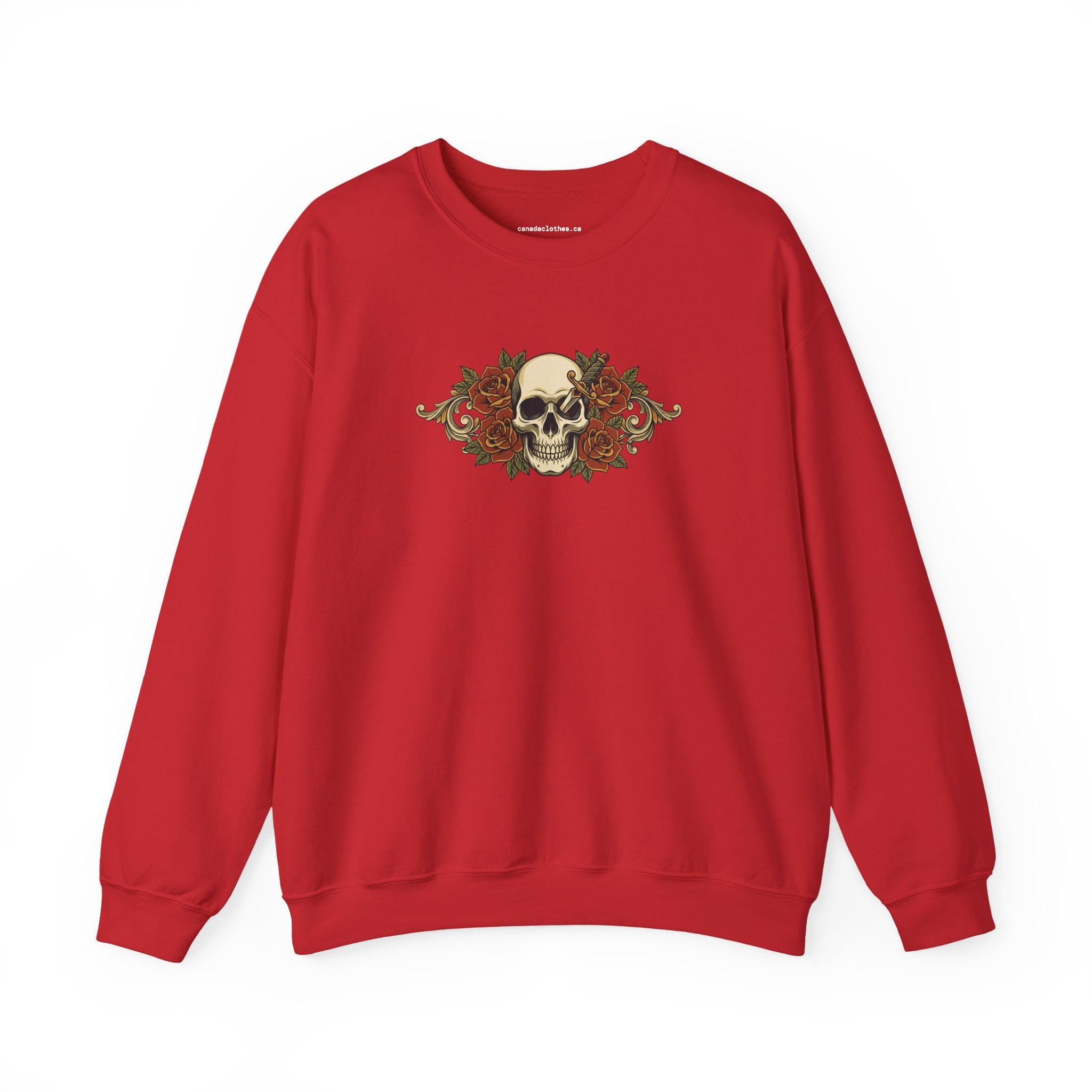 Skull and Roses - Vintage Graphic Sweatshirt - {{variant_option}} - Sweatshirt - canadaclothes.ca