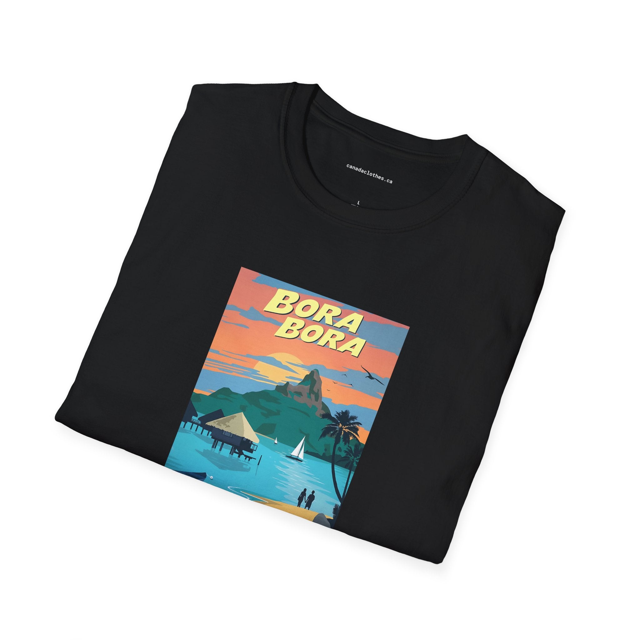 Bora Bora Travel Poster - Vintage Graphic T-Shirt - {{variant_option}} - T-Shirt - canadaclothes.ca