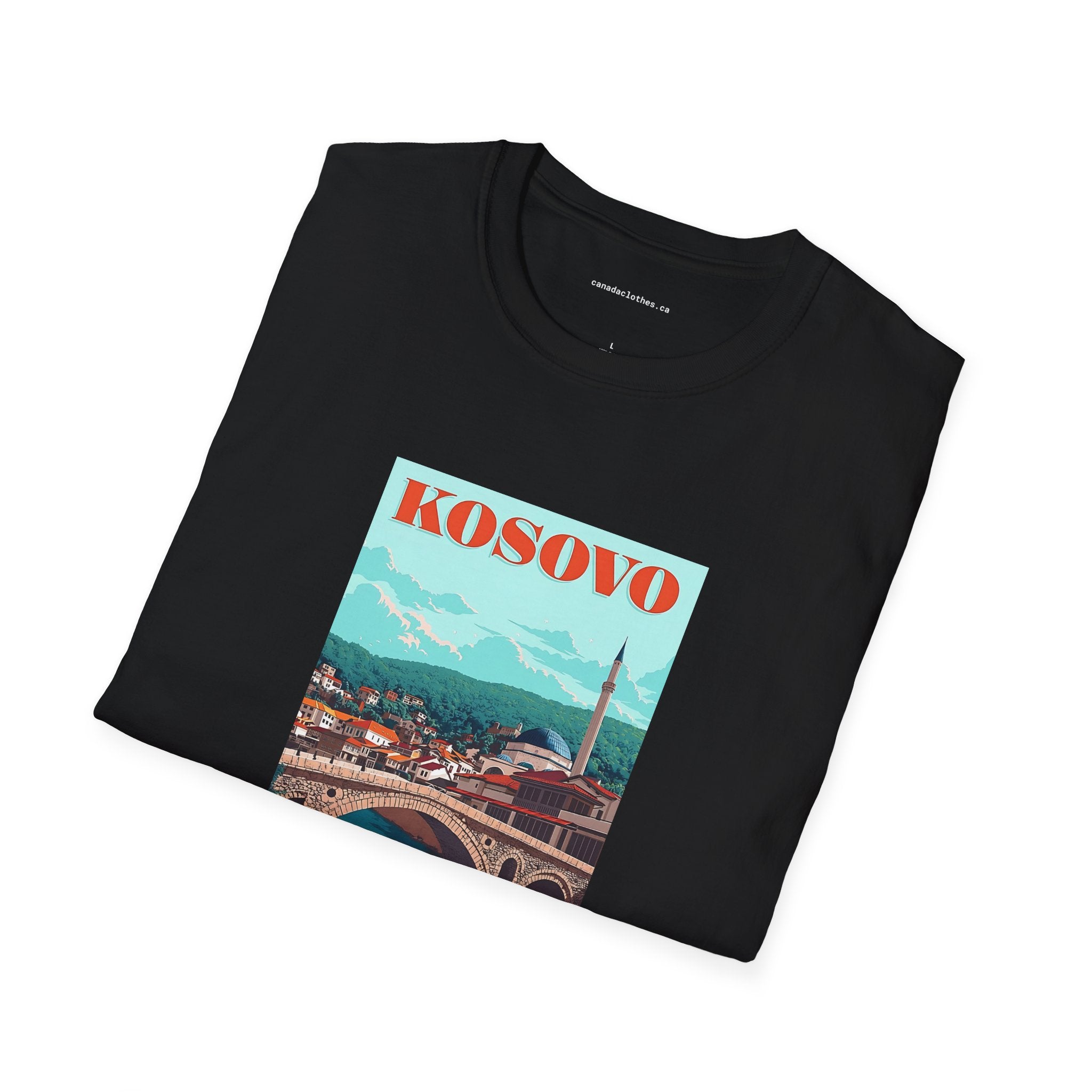 Kosovo Travel Poster - Vintage Graphic T-Shirt - {{variant_option}} - T-Shirt - canadaclothes.ca