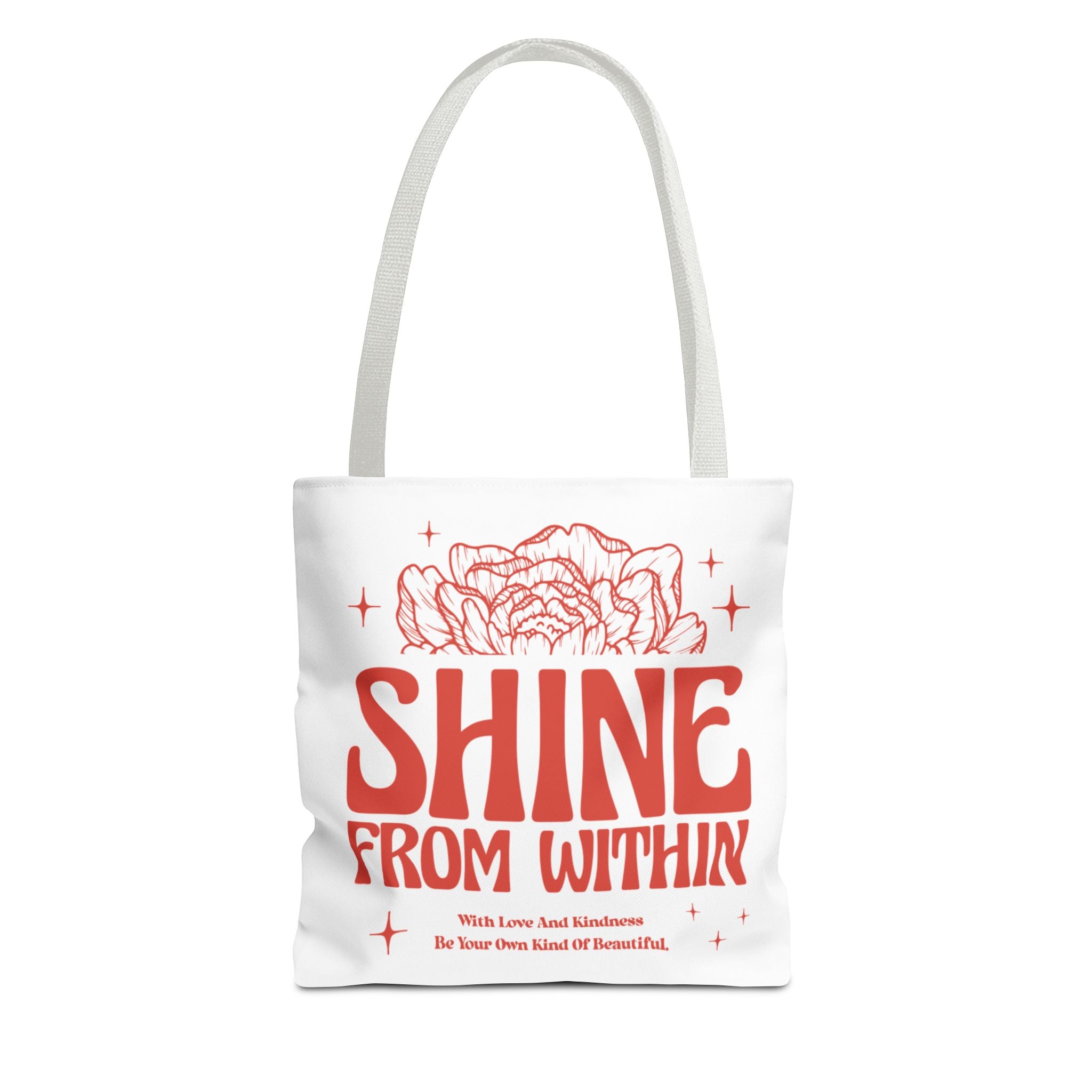 Shine From Within - Vintage Graphic Tote Bag (White) - {{variant_option}} - Bags - canadaclothes.ca