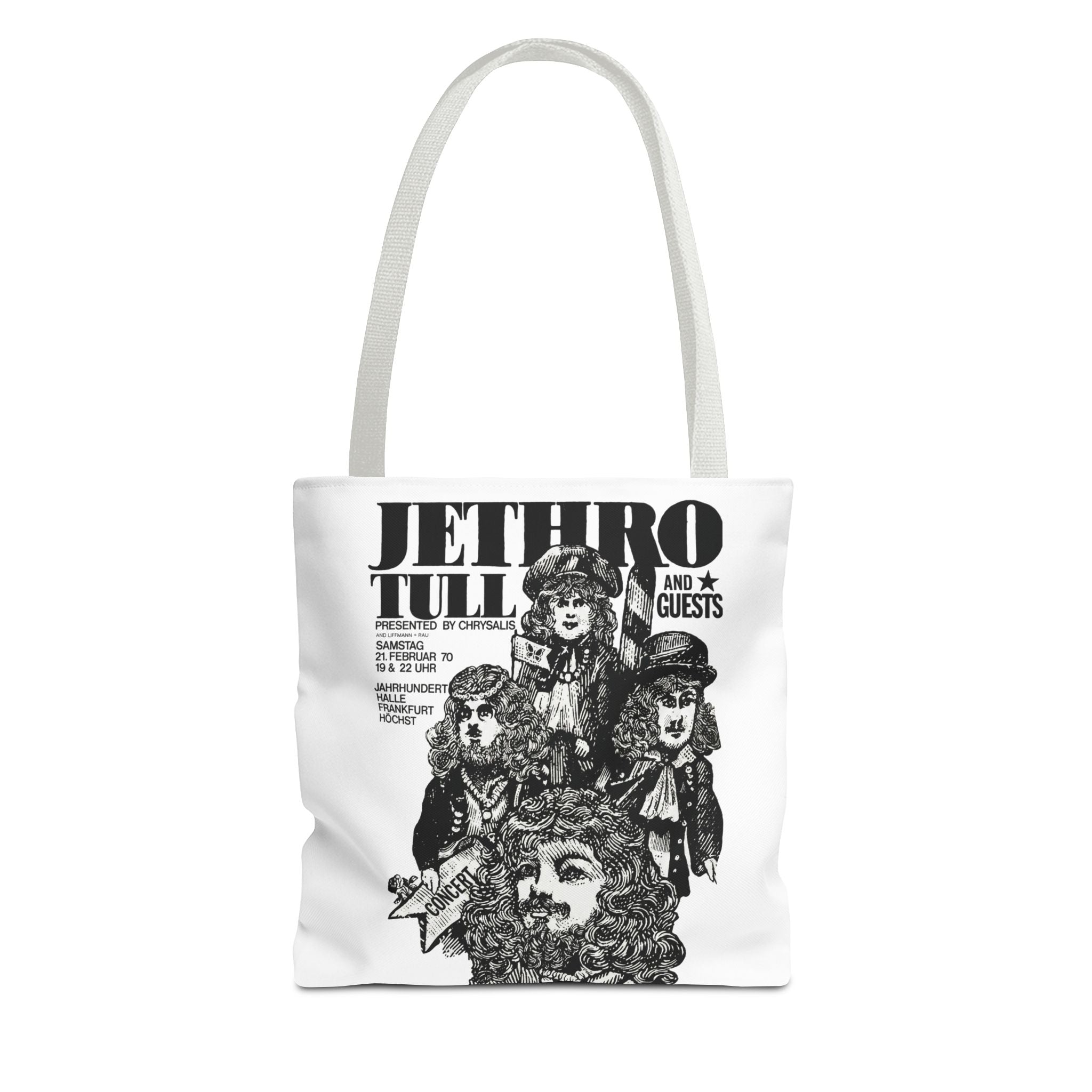 Jethro Tull - Vintage Graphic Tote Bag (White) - {{variant_option}} - Bags - canadaclothes.ca