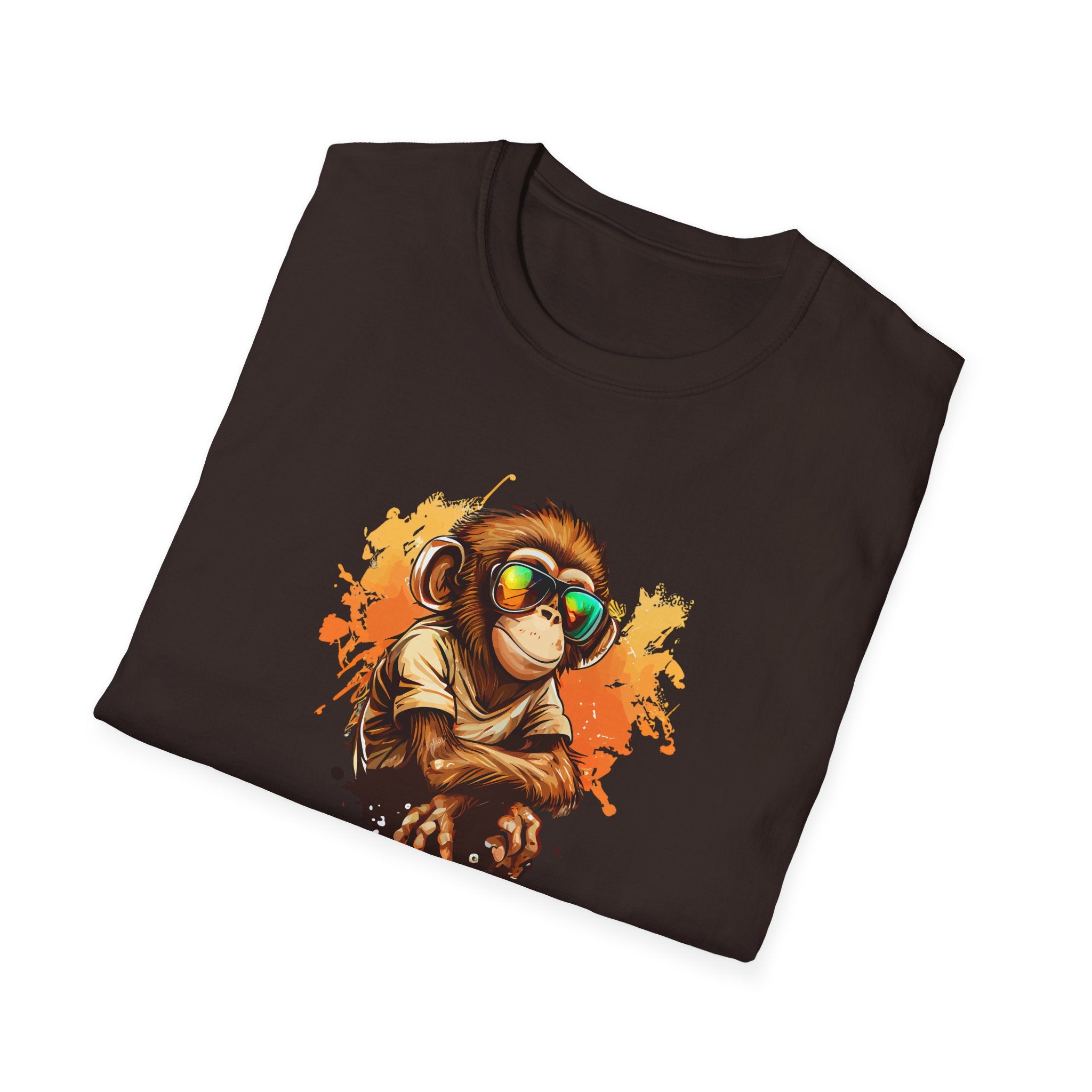 Cool Monkey Wearing Sunglasses - Cute Graphic T-Shirt - {{variant_option}} - T-Shirt - canadaclothes.ca