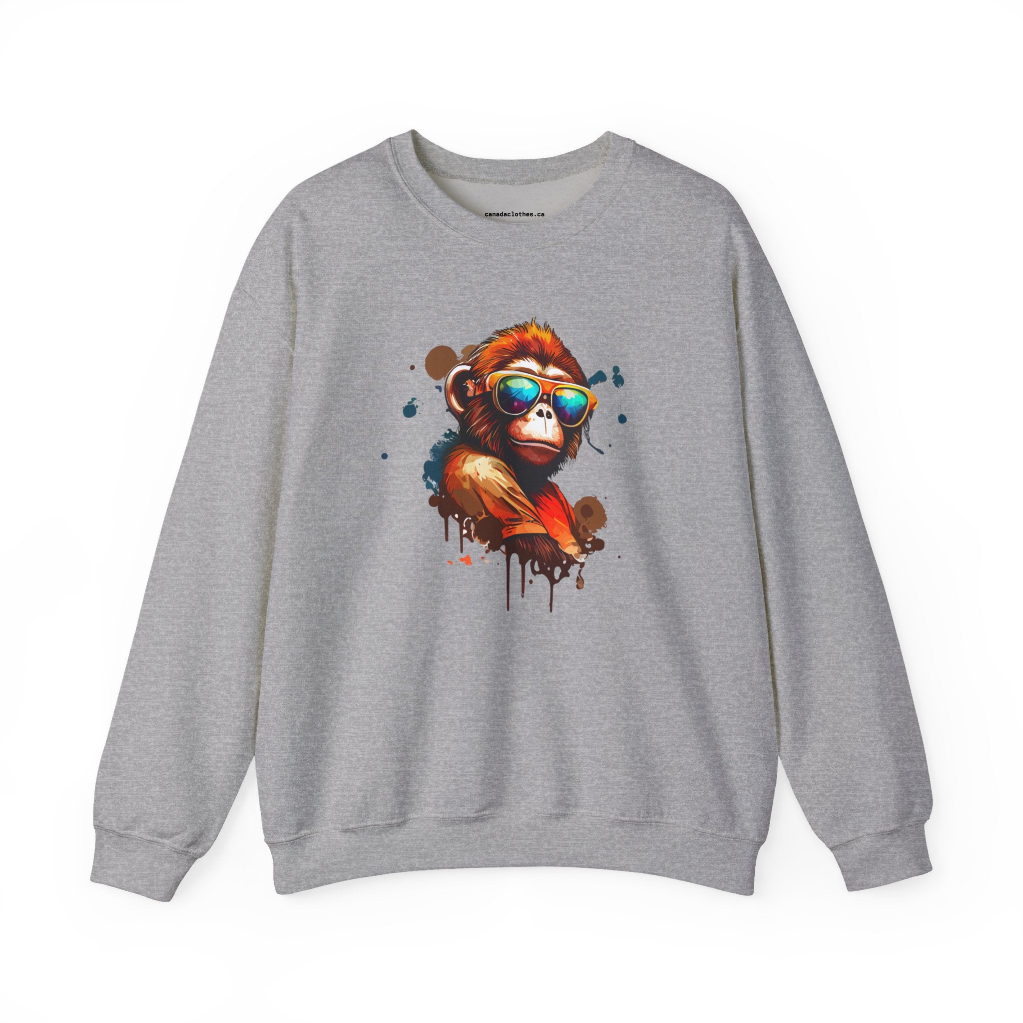 Monkey Wearing Sunglasses - Vintage Graphic Sweatshirt - {{variant_option}} - Sweatshirt - canadaclothes.ca