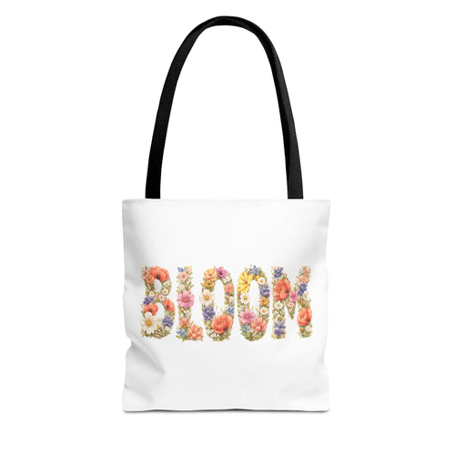 Bloom Flower - Vintage Graphic Tote Bag (White) - {{variant_option}} - Bags - canadaclothes.ca
