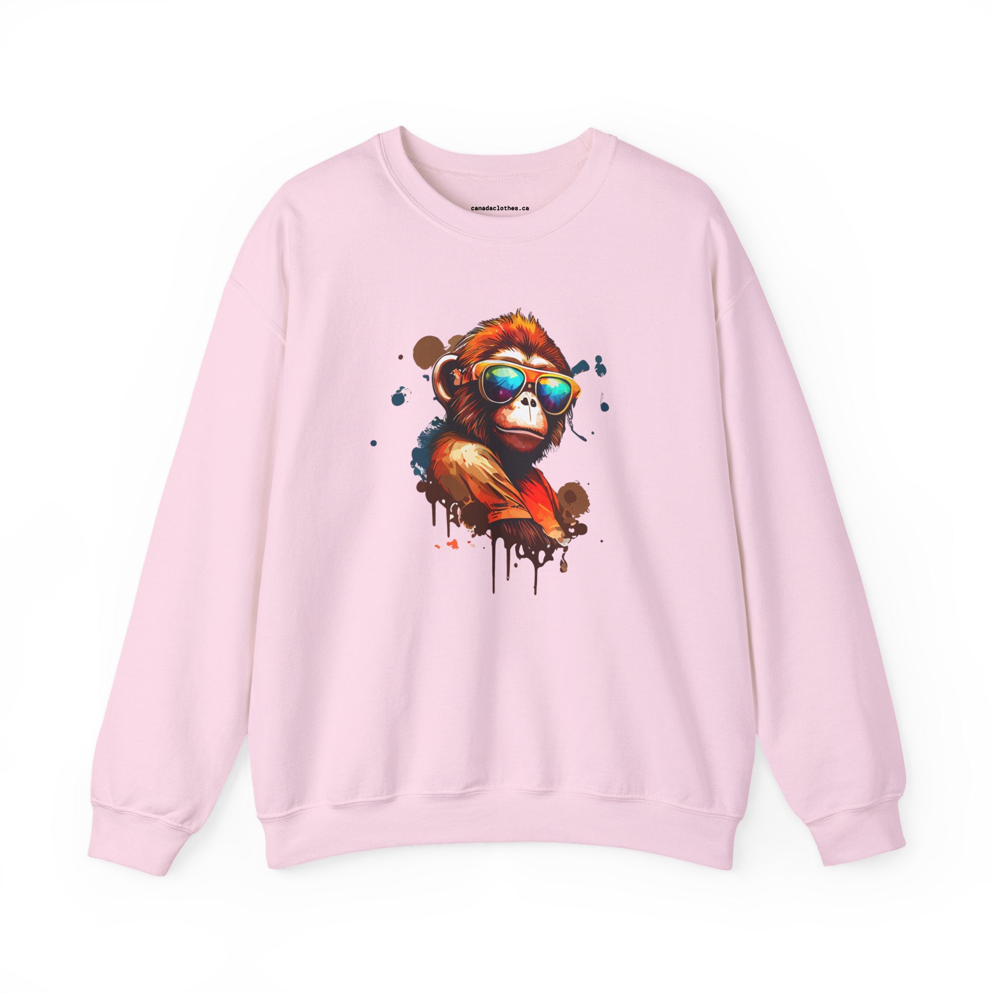 Monkey Wearing Sunglasses - Vintage Graphic Sweatshirt - {{variant_option}} - Sweatshirt - canadaclothes.ca