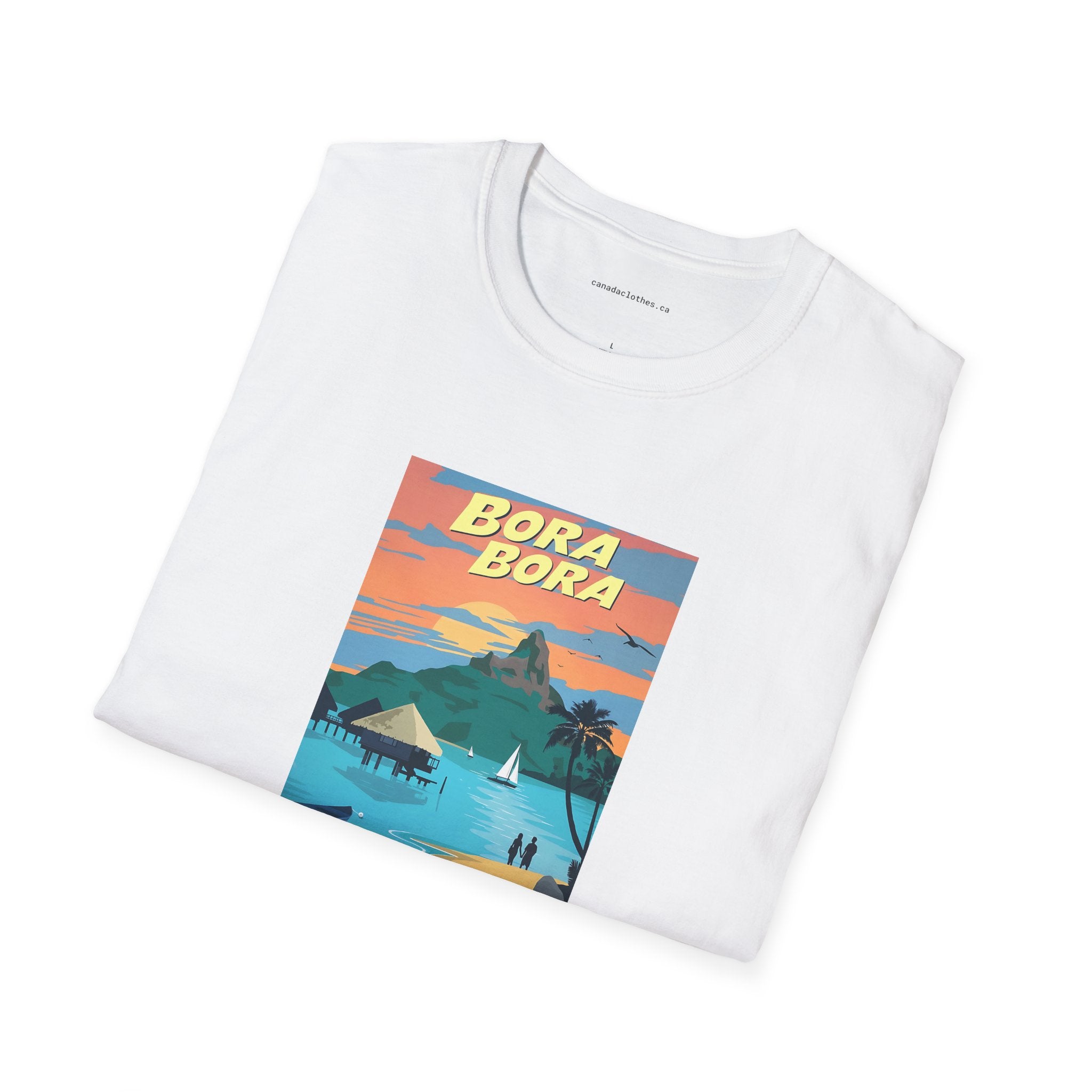 Bora Bora Travel Poster - Vintage Graphic T-Shirt - {{variant_option}} - T-Shirt - canadaclothes.ca
