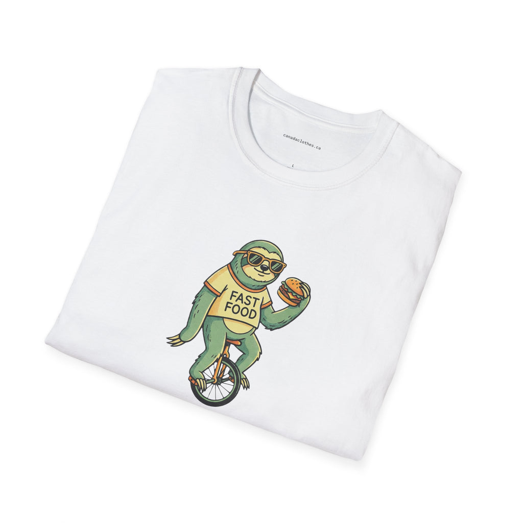 Sloth Riding Unicycle - Funny Graphic T-Shirt - {{variant_option}} - T-Shirt - canadaclothes.ca