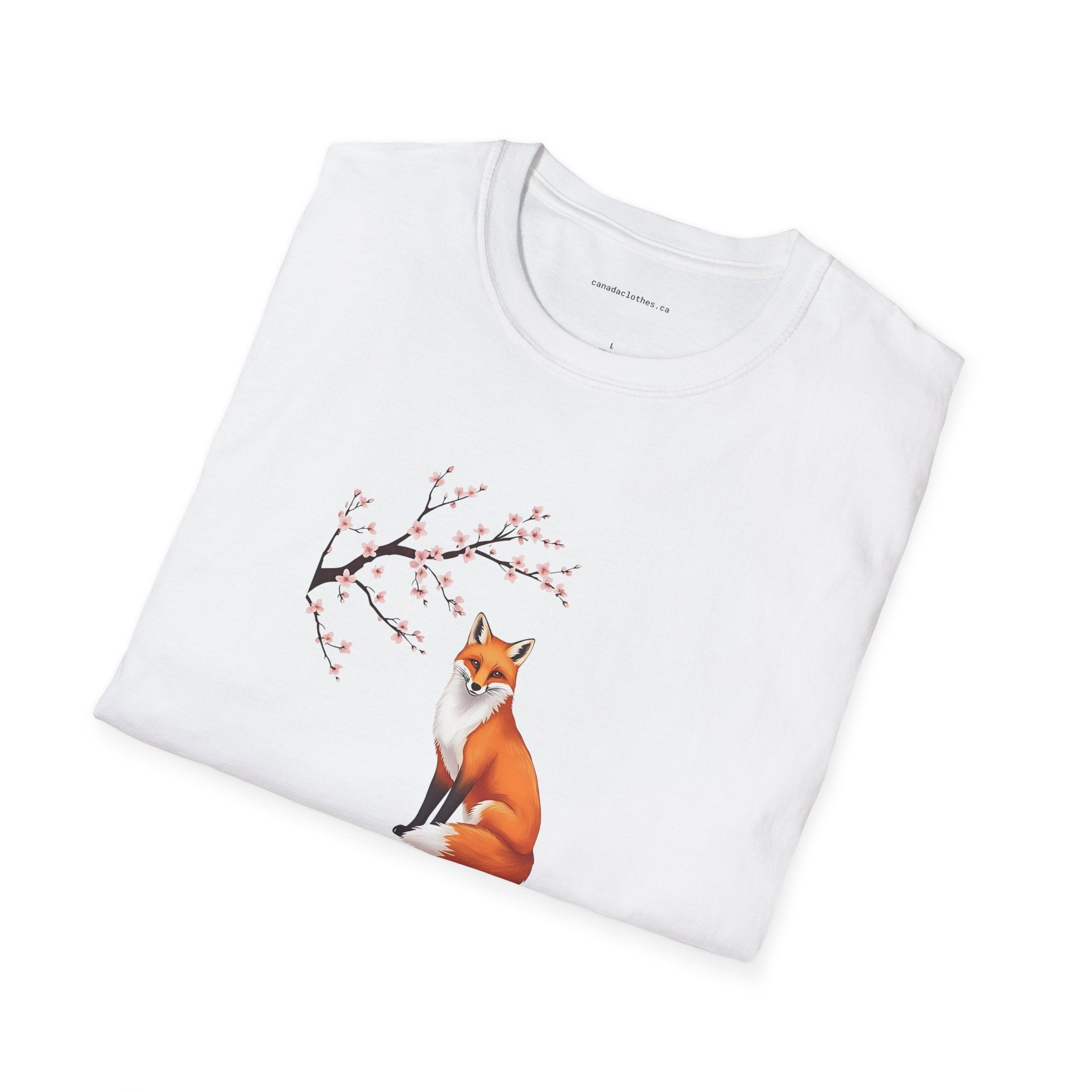 Cherry Blossom Fox - T-Shirt - {{variant_option}} - T-Shirt - canadaclothes.ca