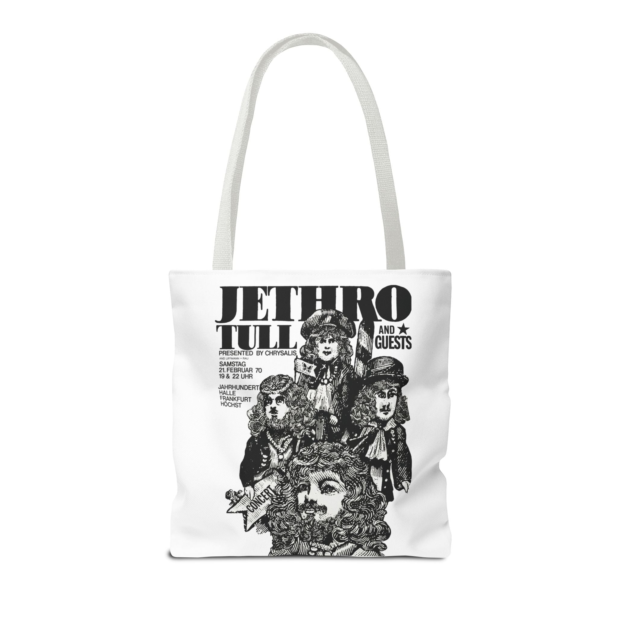 Jethro Tull - Vintage Graphic Tote Bag (White) - {{variant_option}} - Bags - canadaclothes.ca
