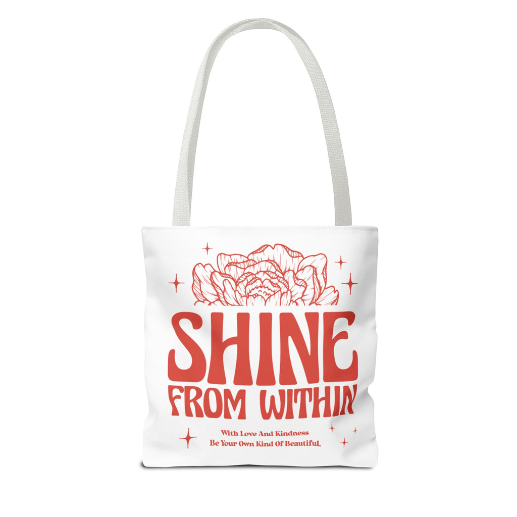 Shine From Within - Vintage Graphic Tote Bag (White) - {{variant_option}} - Bags - canadaclothes.ca