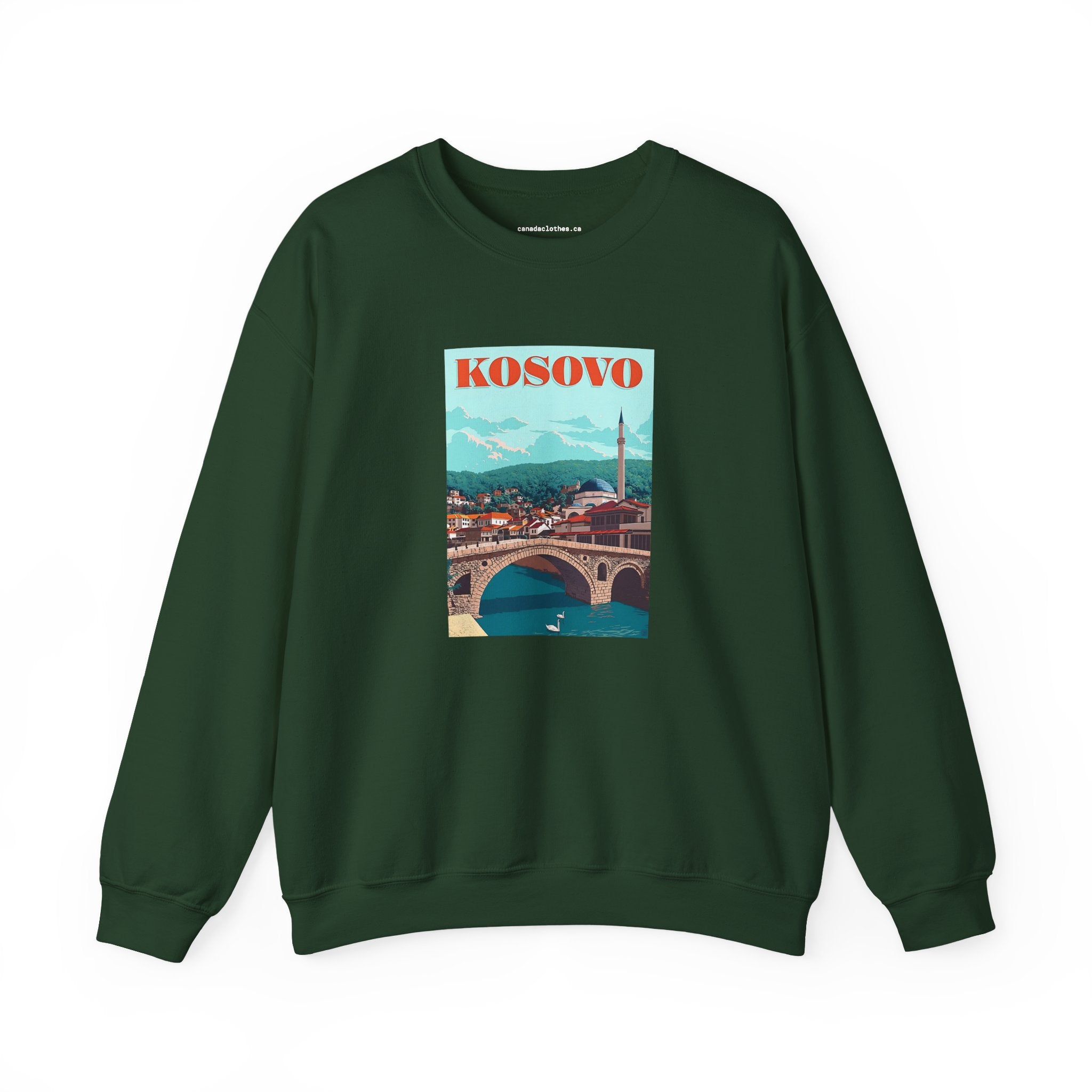 Kosovo Travel Poster - Vintage Graphic Sweater - {{variant_option}} - Sweatshirt - canadaclothes.ca