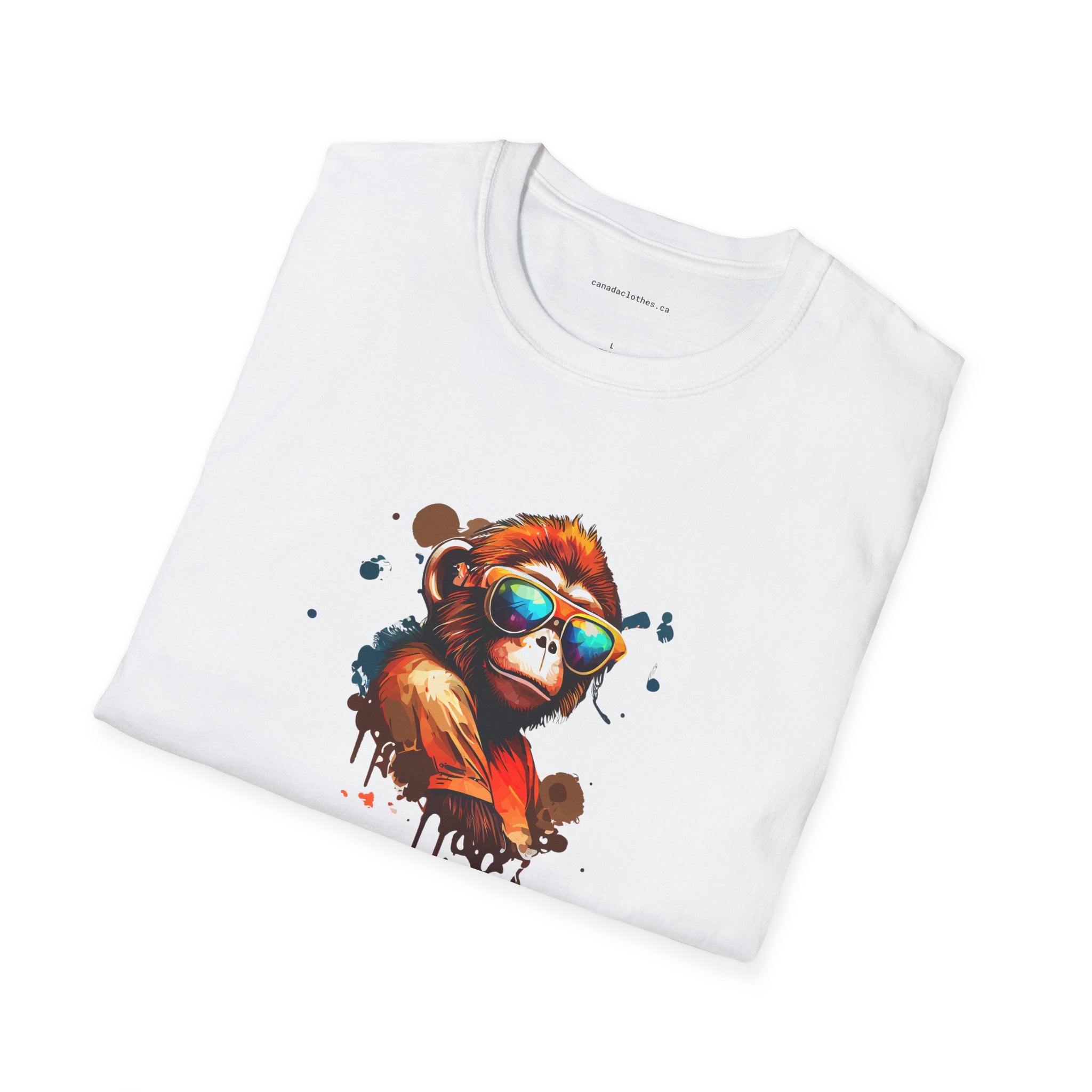Monkey Wearing Sunglasses - Funny Graphic T-Shirt - {{variant_option}} - T-Shirt - canadaclothes.ca