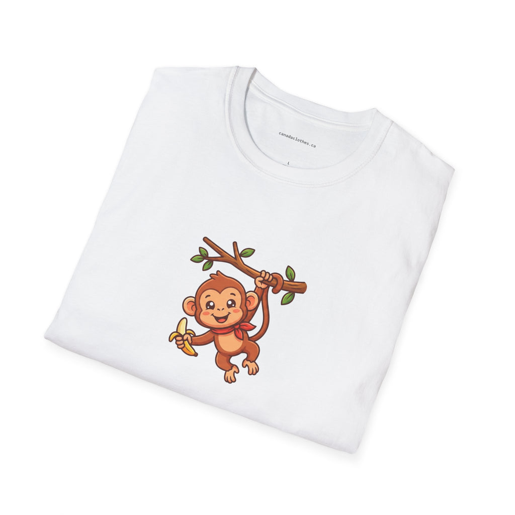 Happy Monkey - Cute Graphic T-Shirt - {{variant_option}} - T-Shirt - canadaclothes.ca