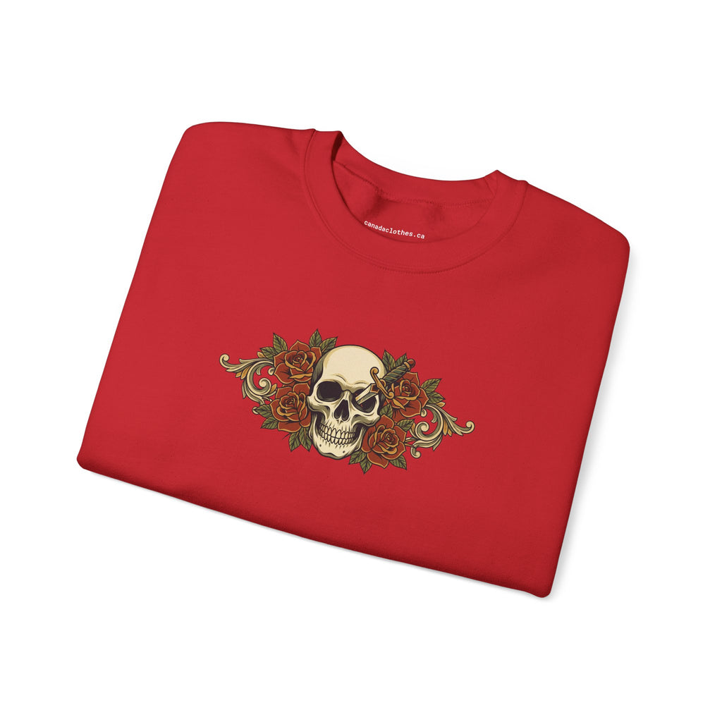 Skull and Roses - Vintage Graphic Sweatshirt - {{variant_option}} - Sweatshirt - canadaclothes.ca
