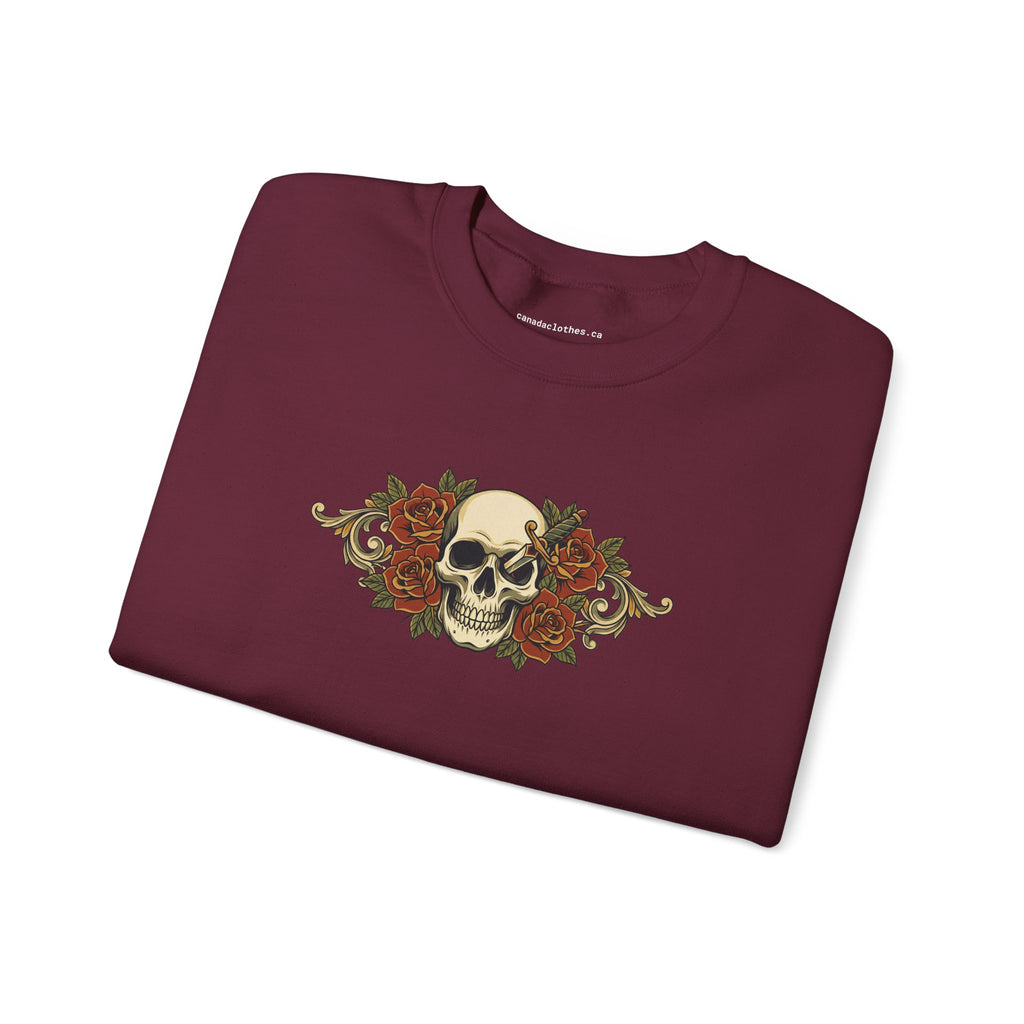 Skull and Roses - Vintage Graphic Sweatshirt - {{variant_option}} - Sweatshirt - canadaclothes.ca