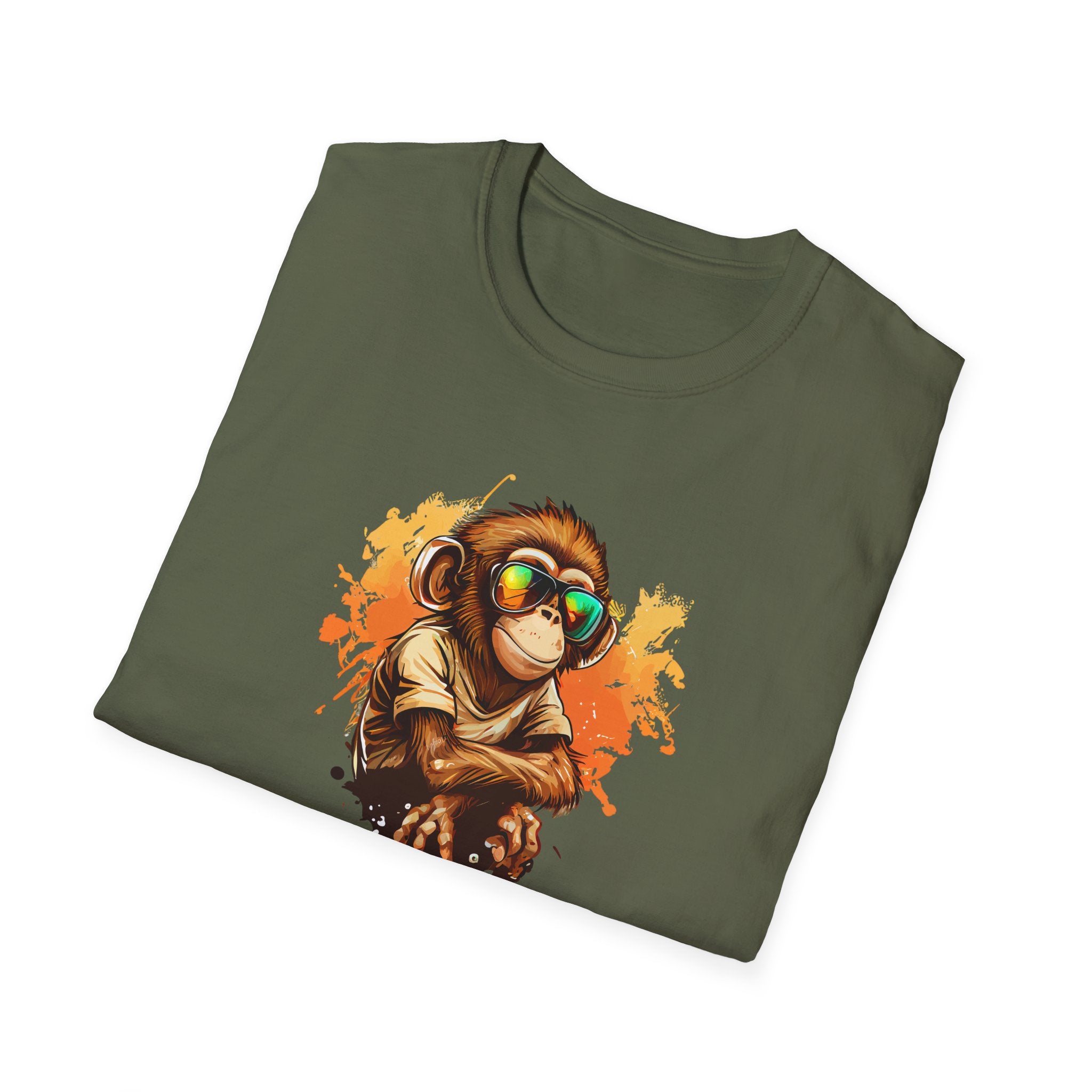 Cool Monkey Wearing Sunglasses - Cute Graphic T-Shirt - {{variant_option}} - T-Shirt - canadaclothes.ca