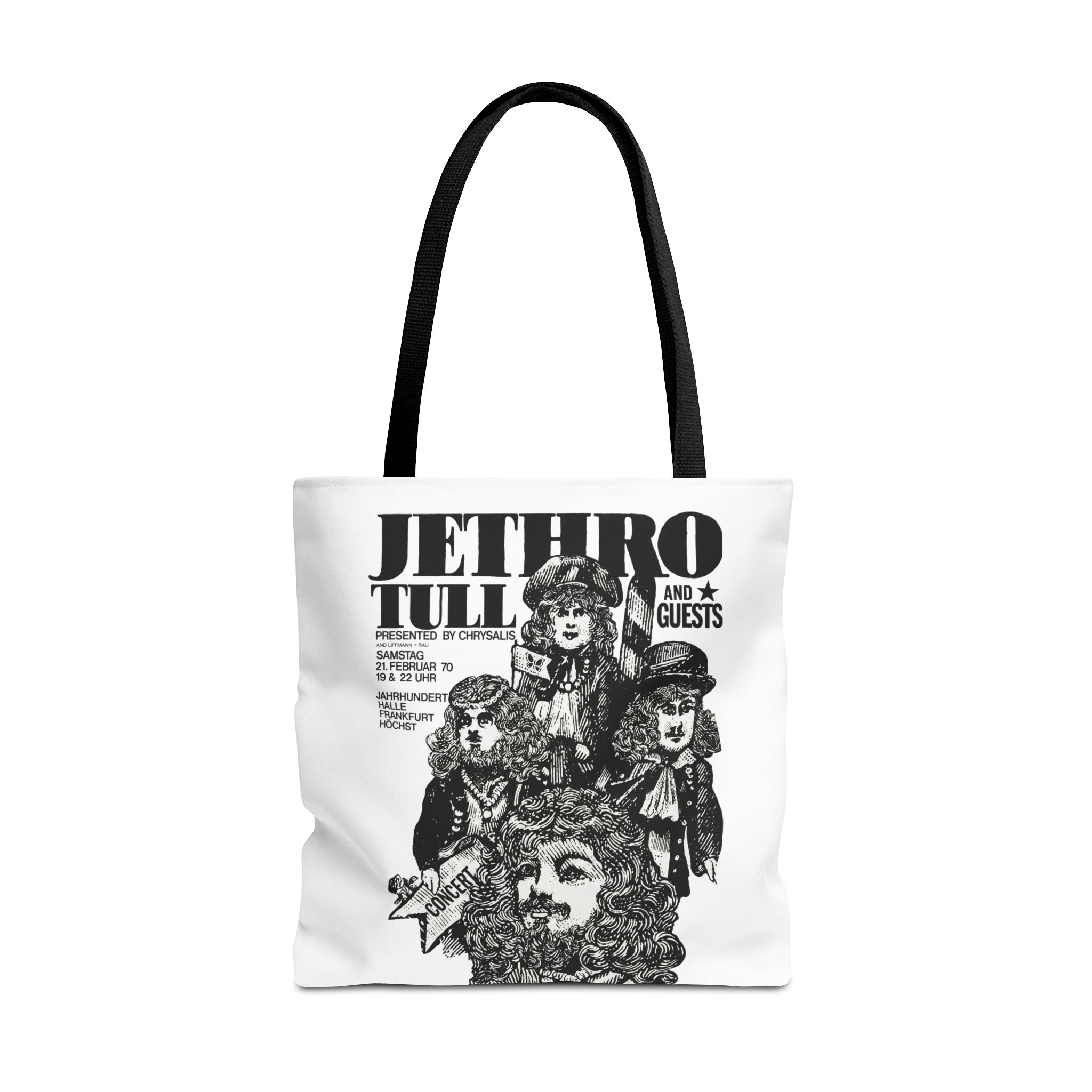 Jethro Tull - Vintage Graphic Tote Bag (White) - {{variant_option}} - Bags - canadaclothes.ca