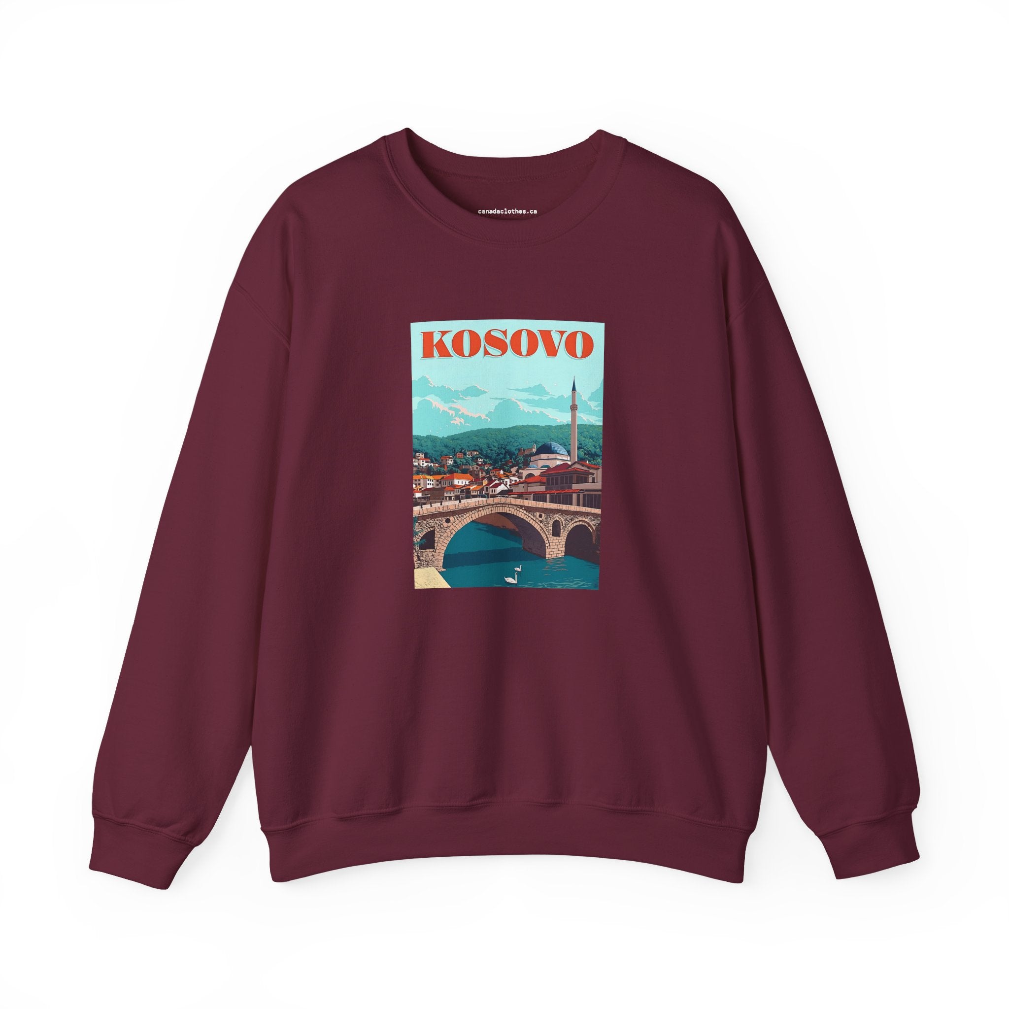 Kosovo Travel Poster - Vintage Graphic Sweater - {{variant_option}} - Sweatshirt - canadaclothes.ca